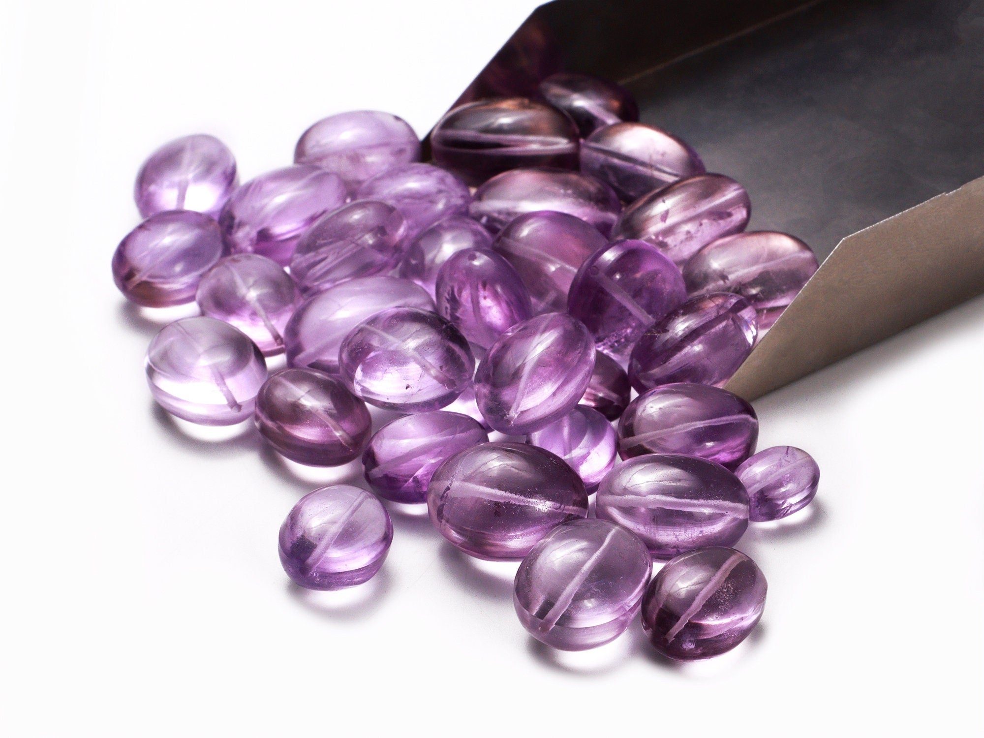 AA Quality Amethyst Smooth Oval Beads, 8.5x11 mm To 15x19.5 mm, Amethyst Oval, Amethyst Handmade Jewelry Making Gemstone Beads, SKU1852