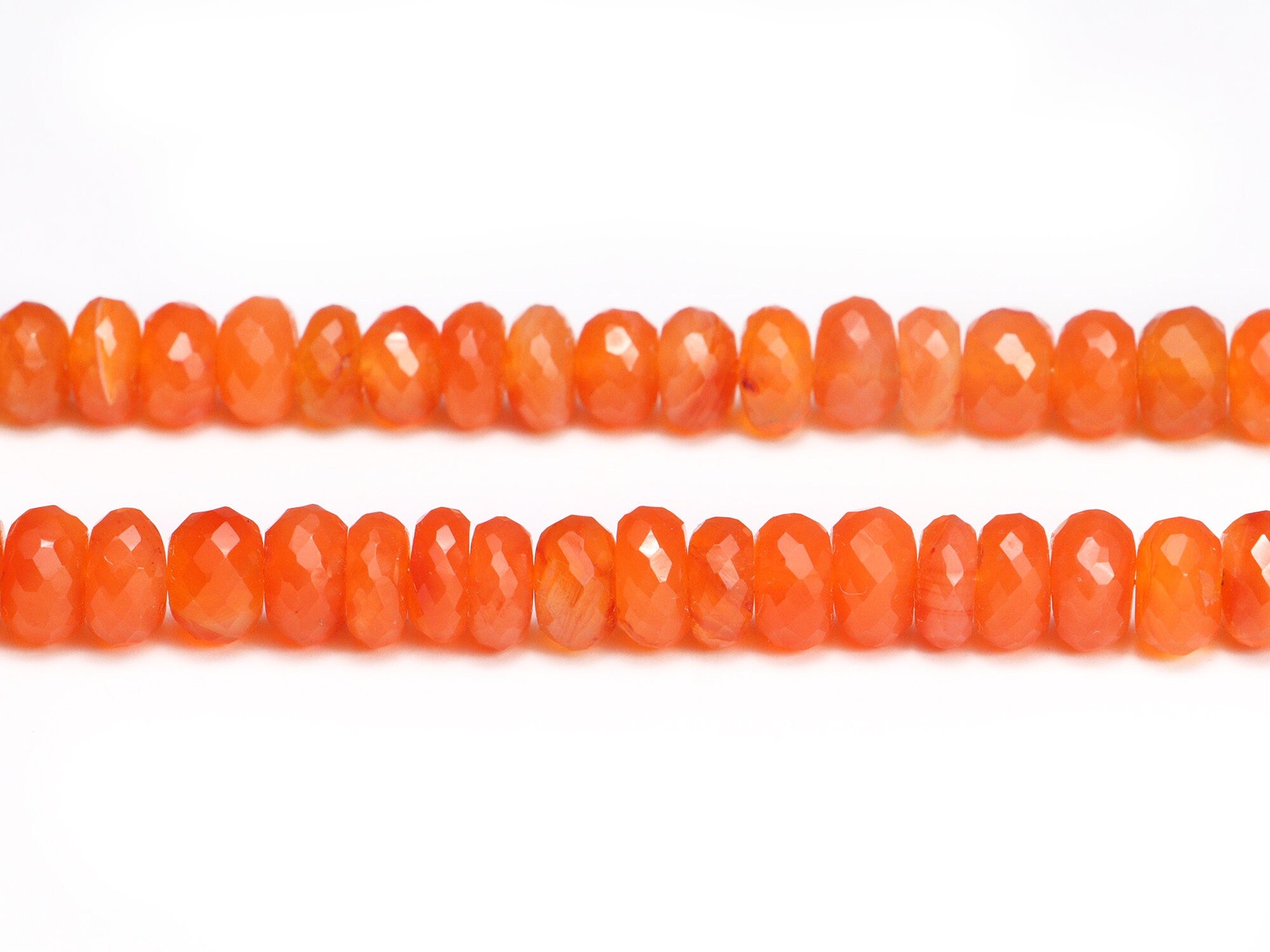 Orange Carnelian Faceted Rondelle Beads, Carnelian Beads, Carnelian Handmade Jewelry Making Gemstone Beads, September Birthstone