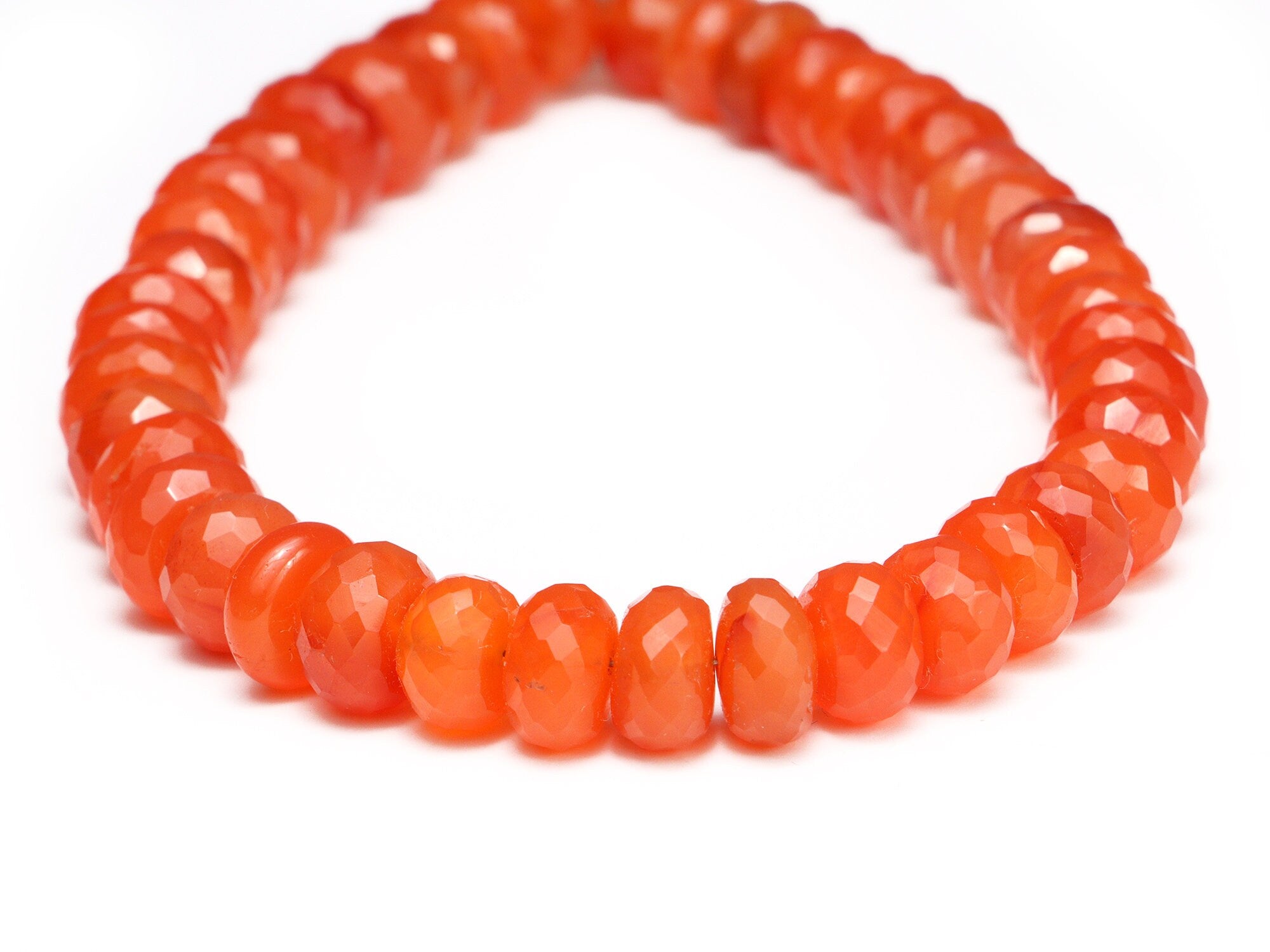 Orange Carnelian Faceted Rondelle Beads, Carnelian Beads, Carnelian Handmade Jewelry Making Gemstone Beads, September Birthstone
