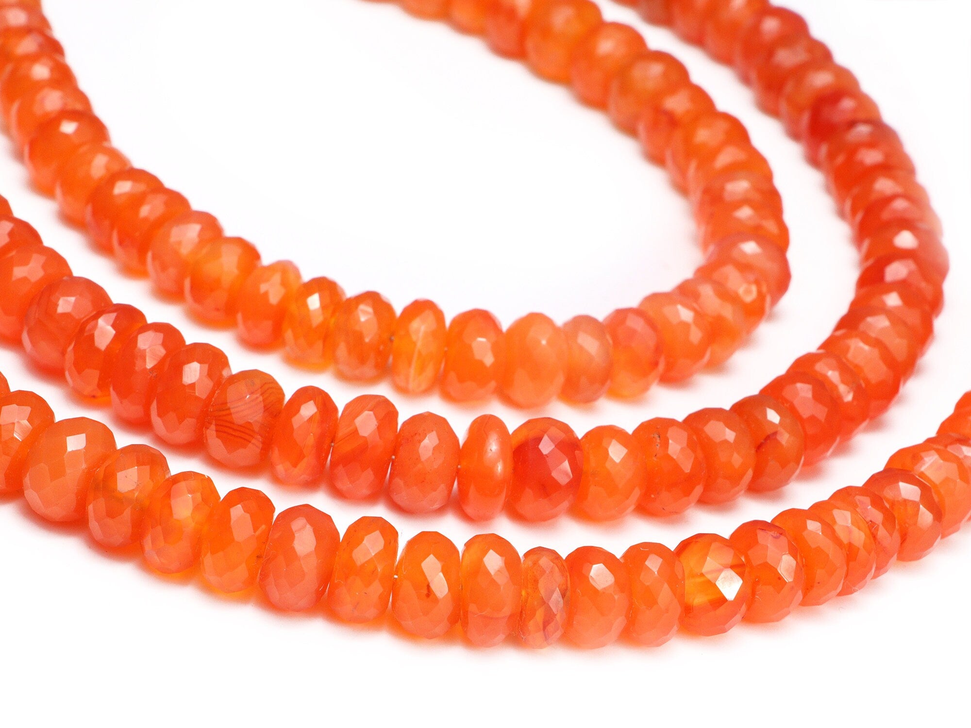 Orange Carnelian Faceted Rondelle Beads, Carnelian Beads, Carnelian Handmade Jewelry Making Gemstone Beads, September Birthstone