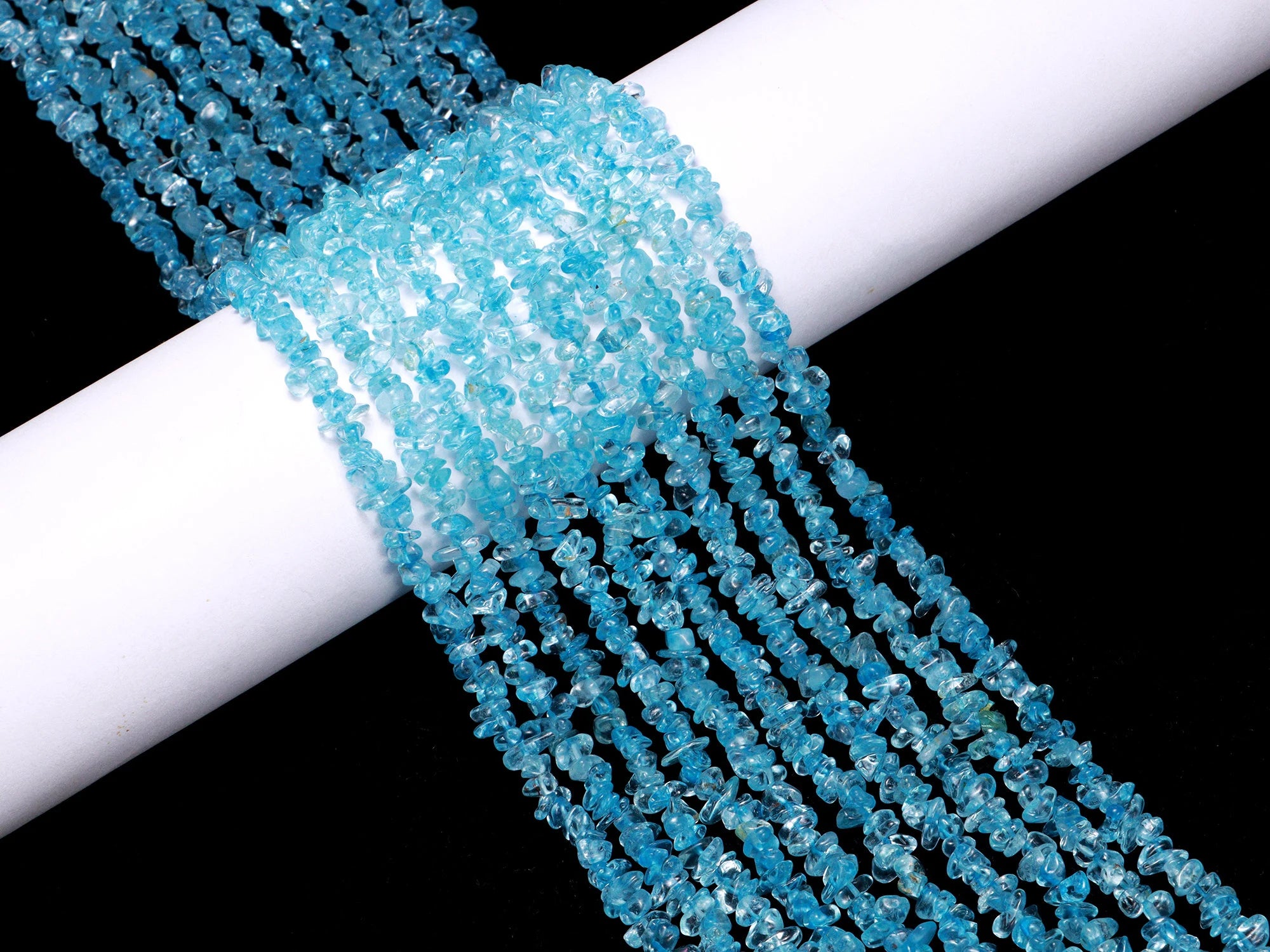 Blue Topaz Smooth Chips Beads, 4 To 6 mm, Blue Topaz Nuggets Chips, Blue Topaz Handmade Jewelry Making Beads, 36 Inch