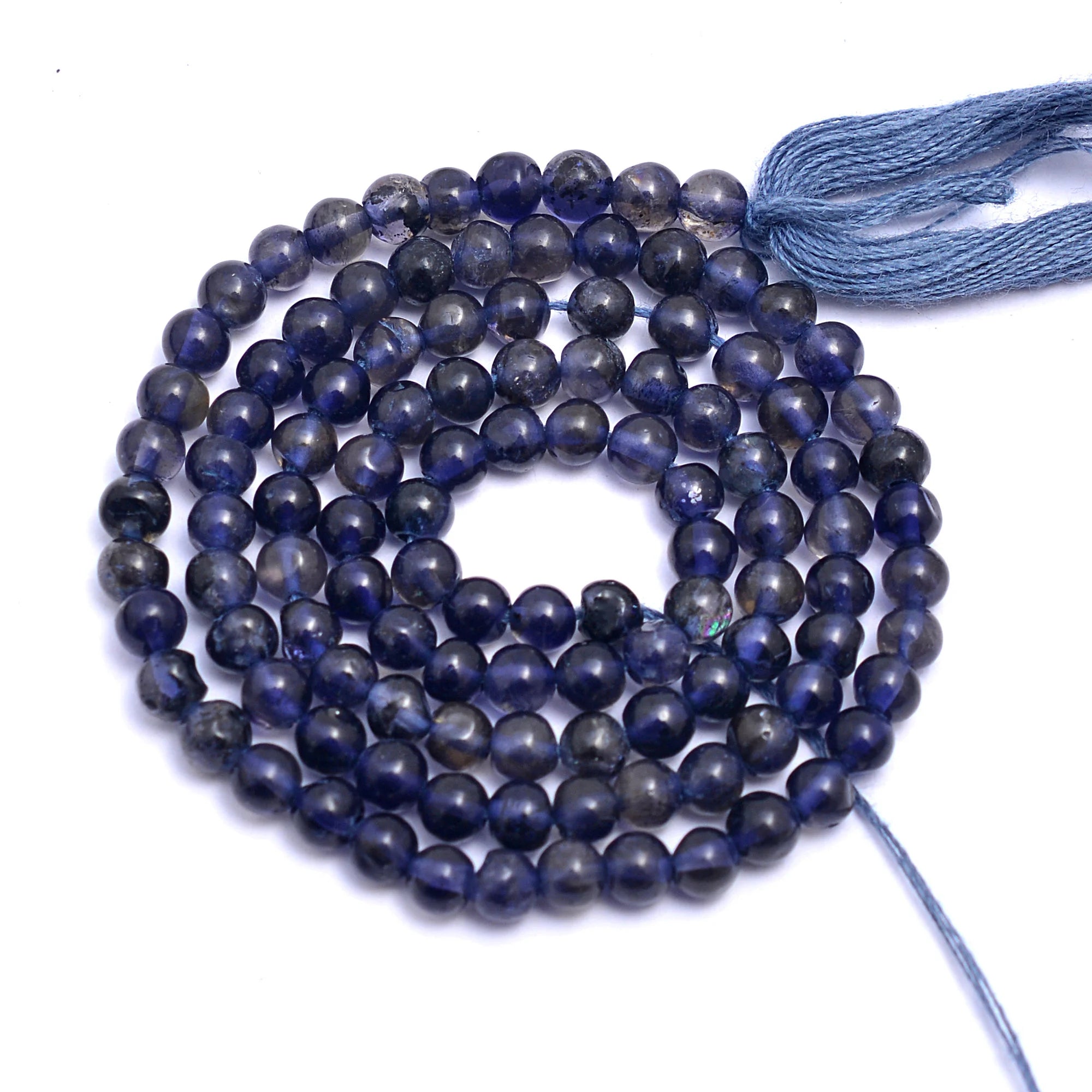 Iolite Smooth Round Balls Beads, Iolite Balls Beads Full Hunk, 3 mm to 5 mm Beads, SKU420