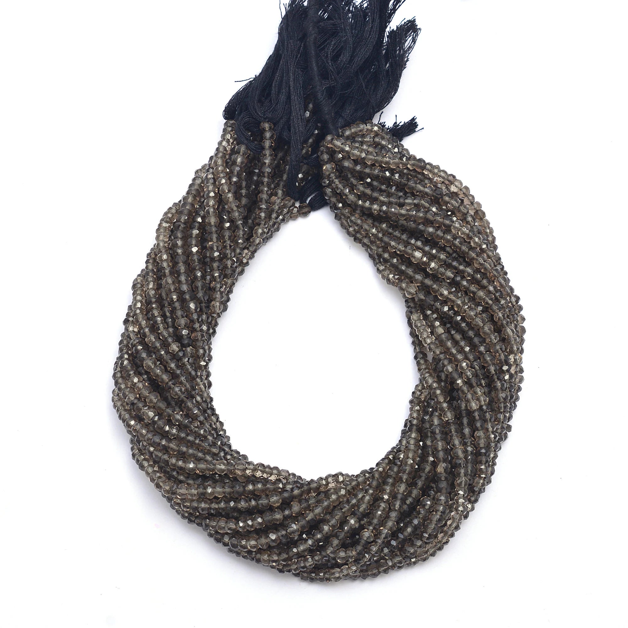 Smoky Quartz Faceted Rondelle Beads, Smoky Quartz Beads, SKU422