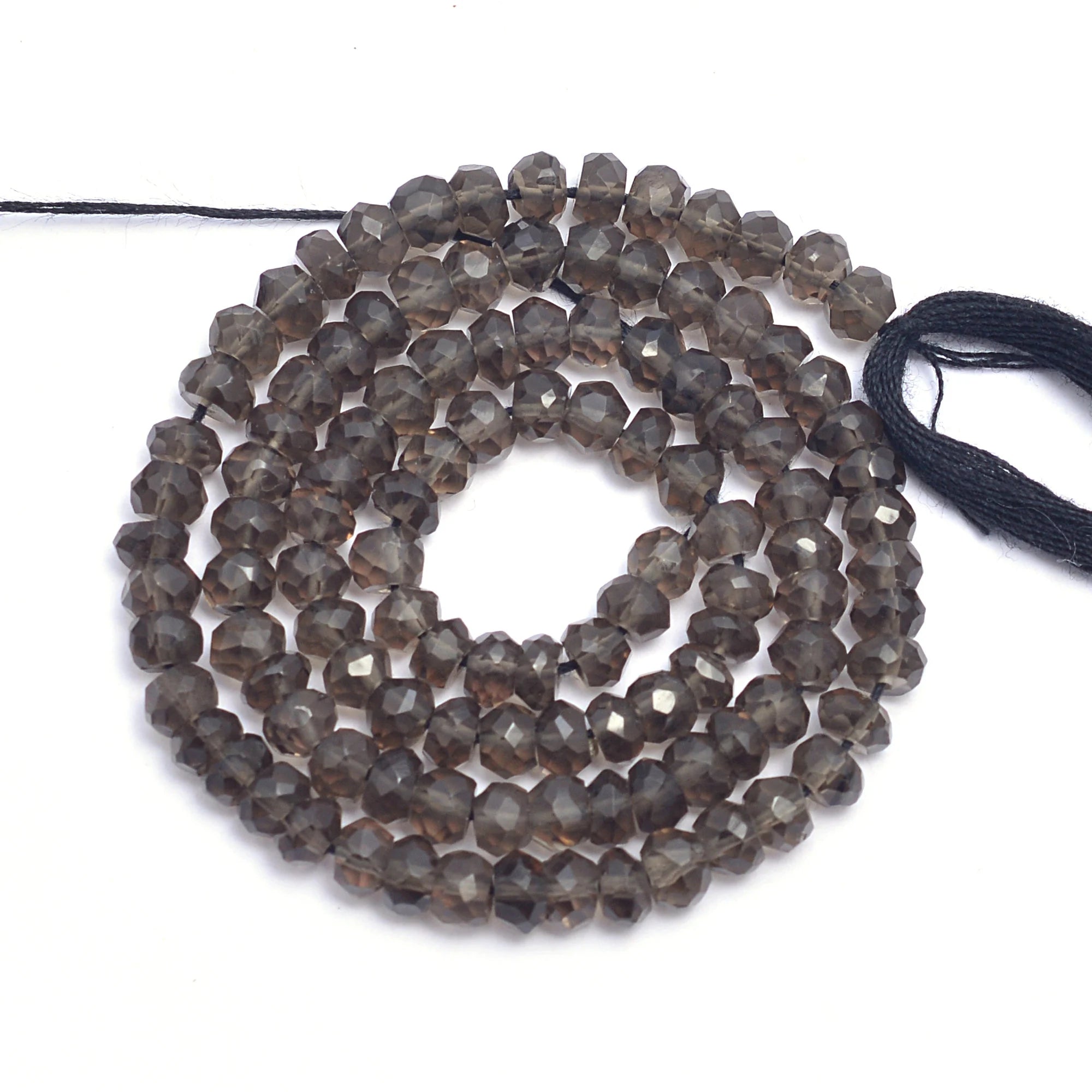 Smoky Quartz Faceted Rondelle Beads, Smoky Quartz Beads, SKU422