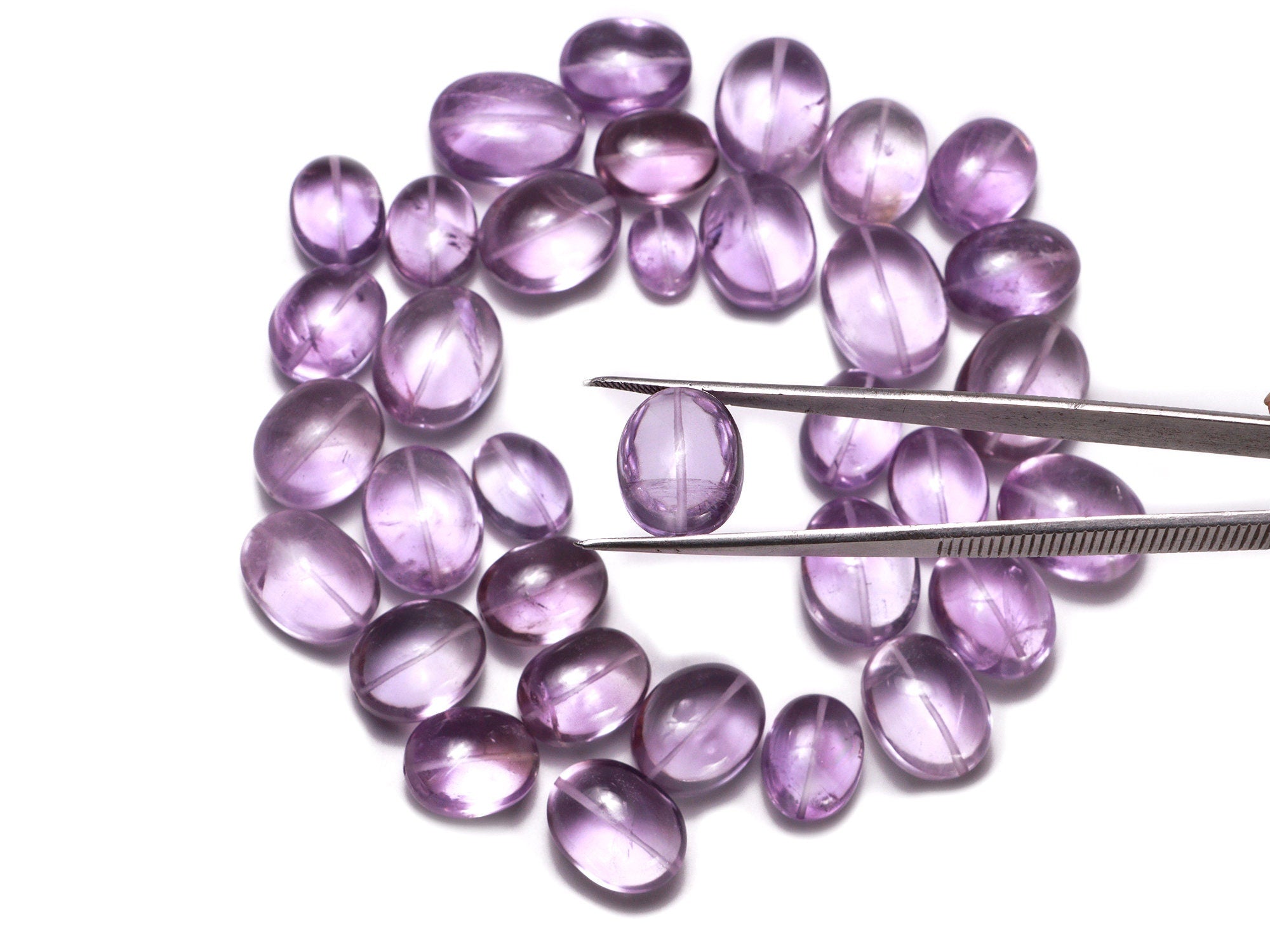 AA Quality Amethyst Smooth Oval Beads, 8.5x11 mm To 15x19.5 mm, Amethyst Oval, Amethyst Handmade Jewelry Making Gemstone Beads, SKU1852