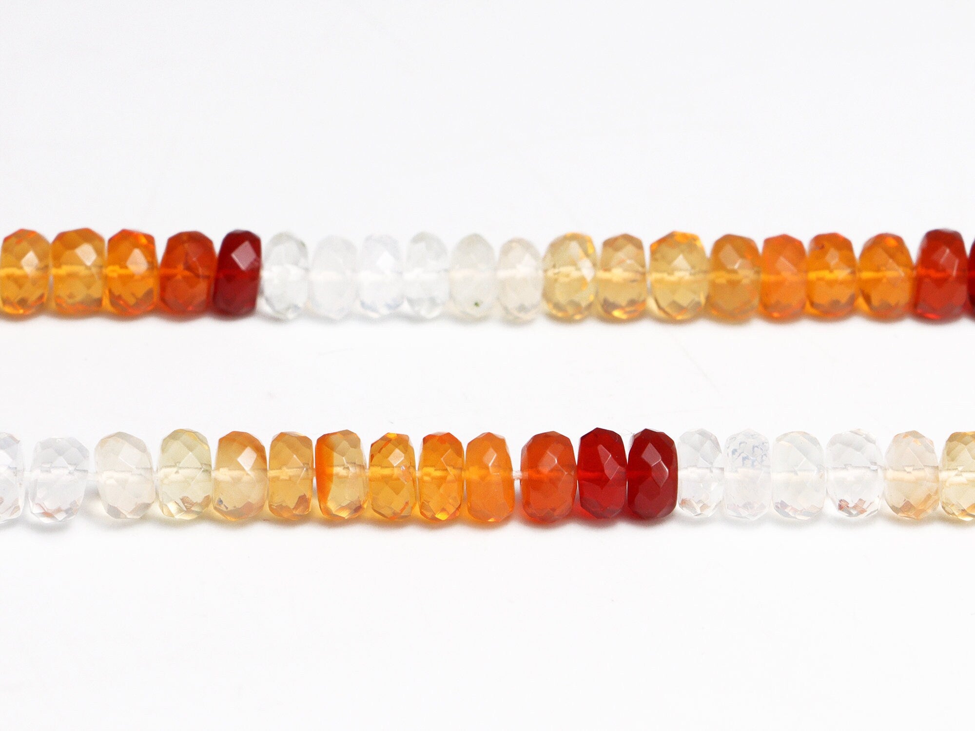 Mexican Fire Opal Faceted Rondelle Beads, 5.5 mm To 6 mm, Fire Opal Rondelle Beads, Fire Opal Jewelry Making Gemstone Beads