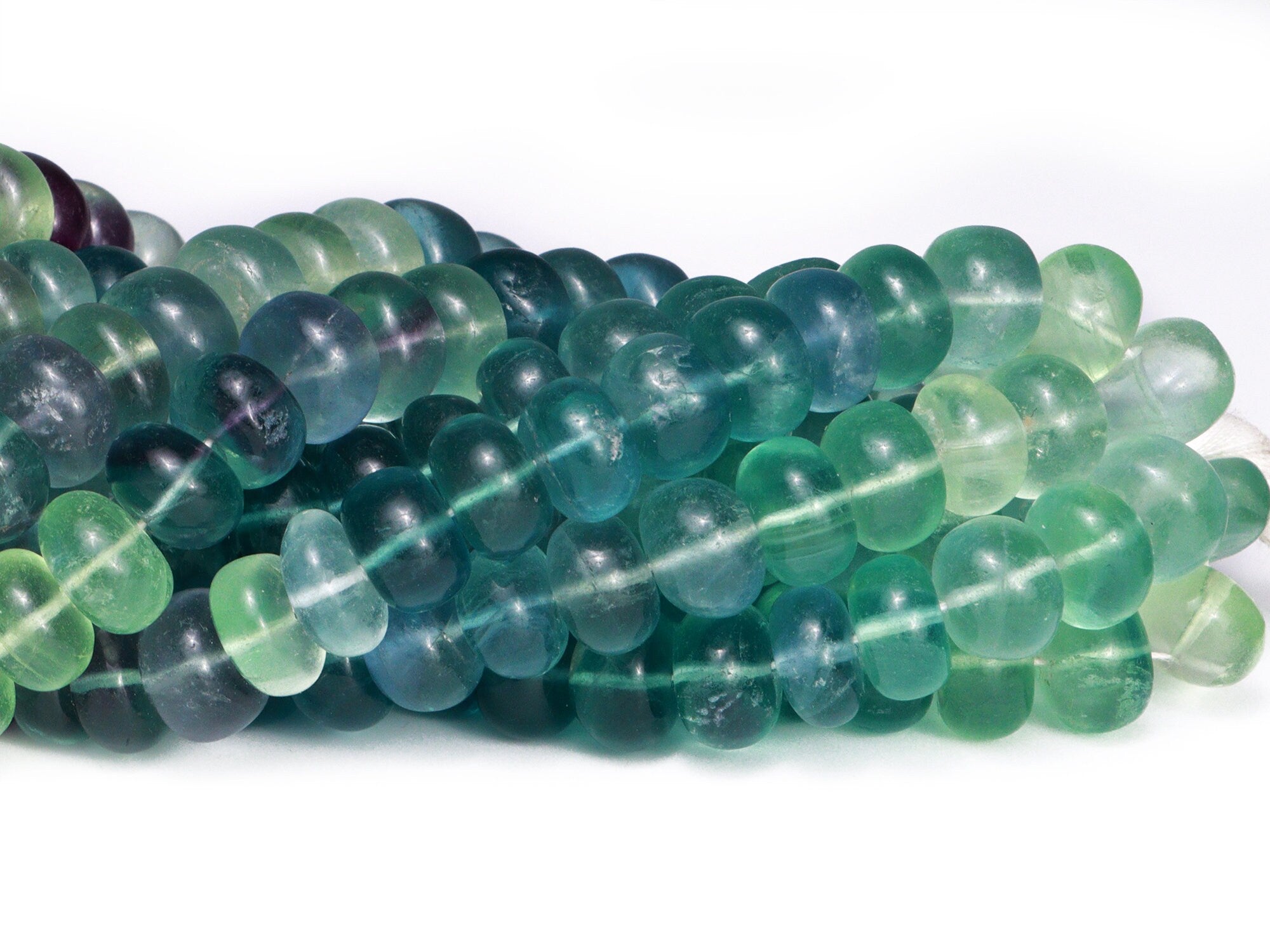 Natural Multi Fluorite Smooth Rondelle Beads, Multi Fluorite Beads, Multi Fluorite Jewelry Making Gemstone Beads, 18 Inch Strand