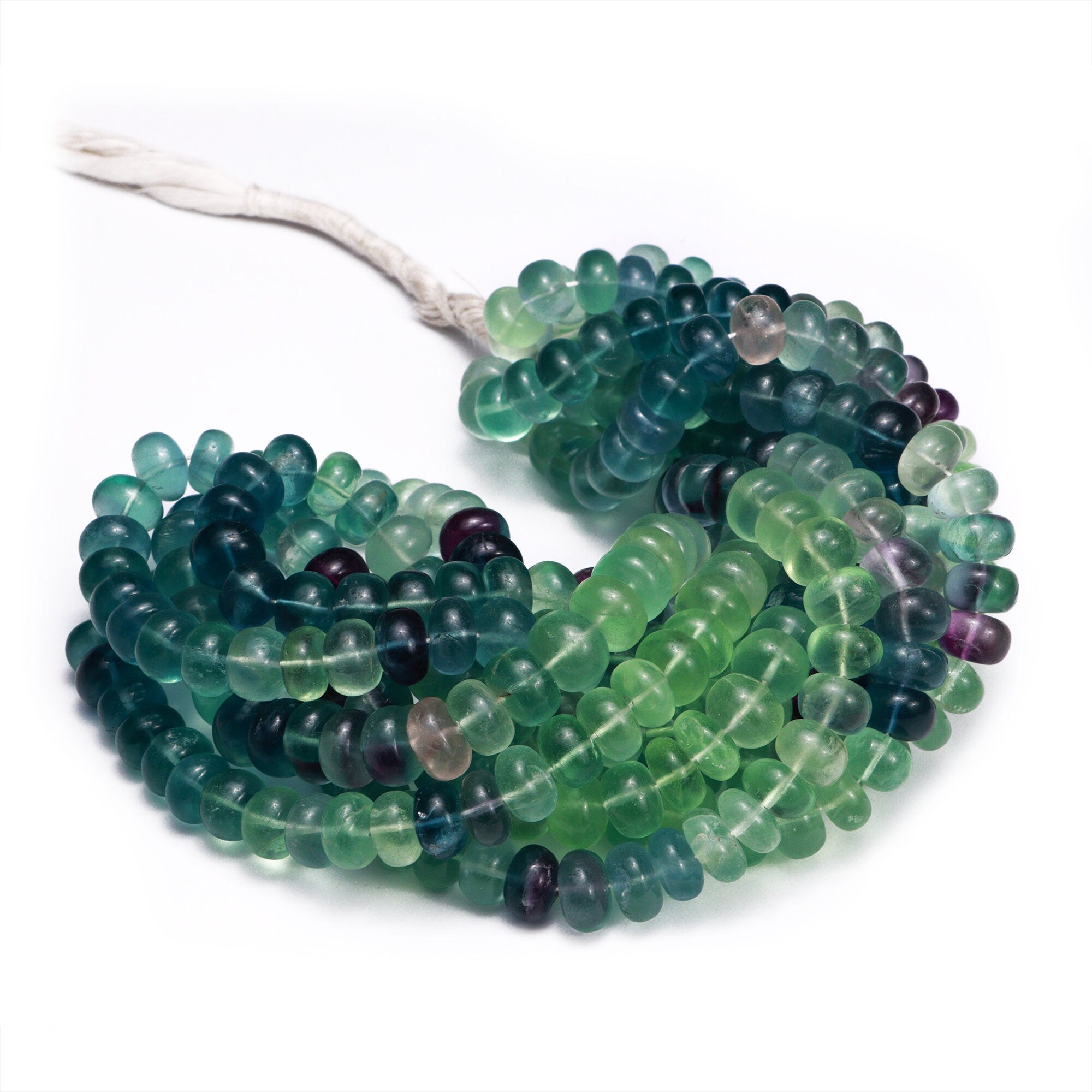 Natural Multi Fluorite Smooth Rondelle Beads, Multi Fluorite Beads, Multi Fluorite Jewelry Making Gemstone Beads, 18 Inch Strand