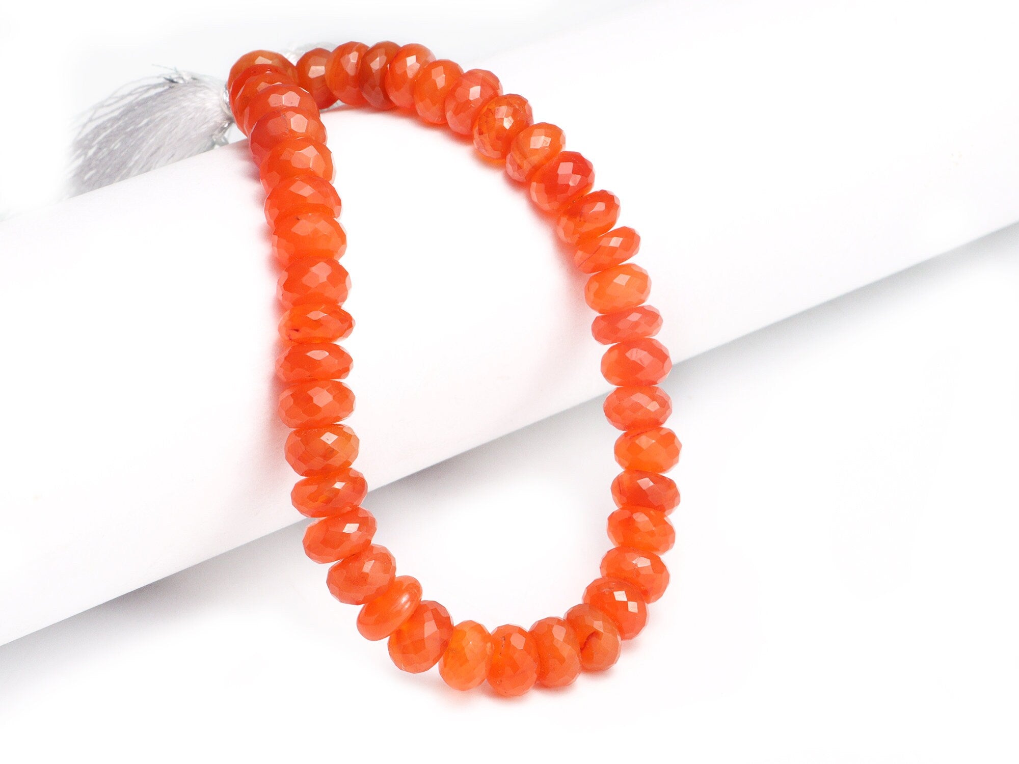 Orange Carnelian Faceted Rondelle Beads, Carnelian Beads, Carnelian Handmade Jewelry Making Gemstone Beads, September Birthstone