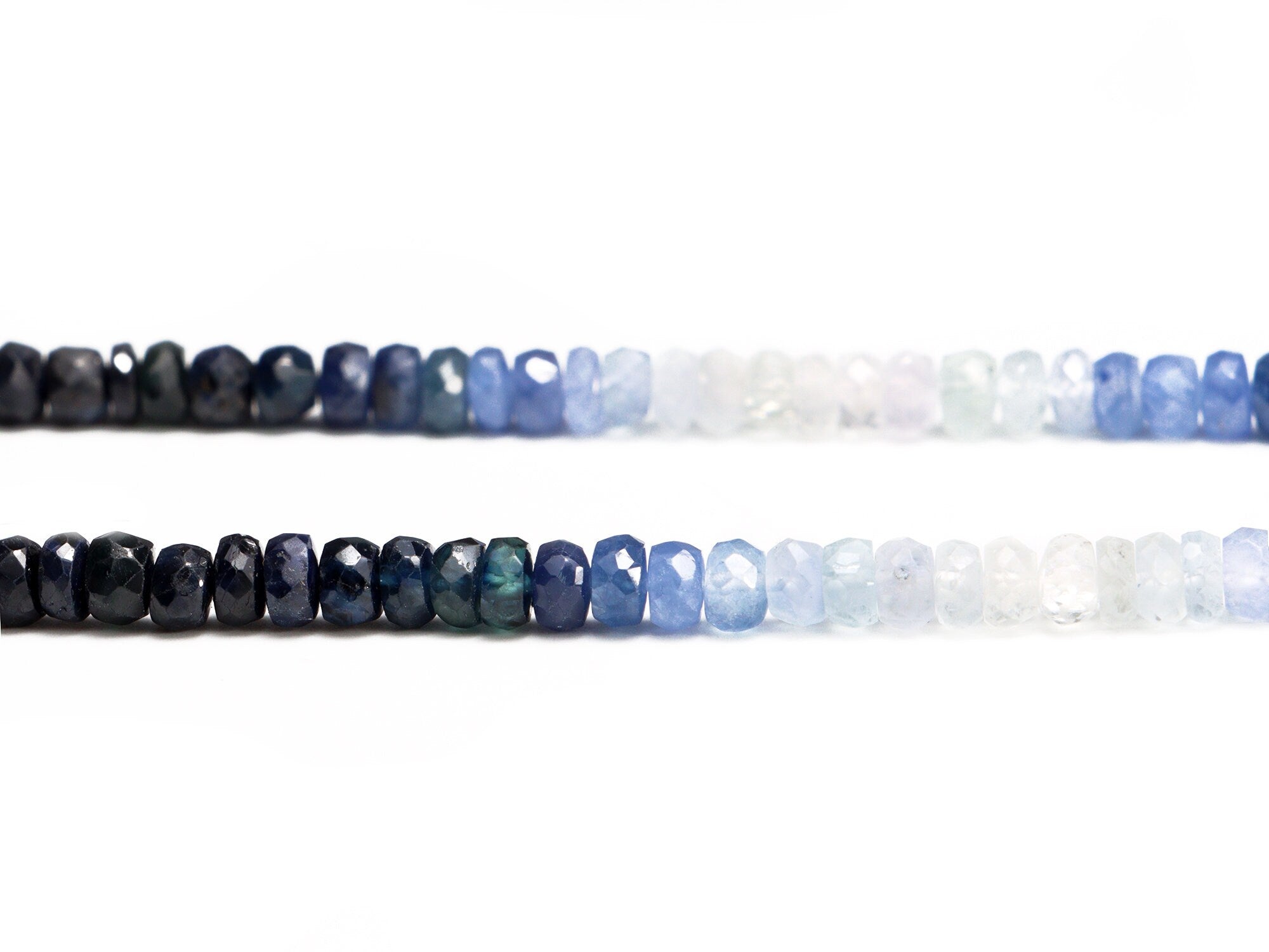 Blue Sapphire Faceted Rondelle Beads, 4 mm To 4.5 mm, Blue Sapphire Beads, Blue Sapphire Jewelry Making Gemstone Beads, 16 Inch