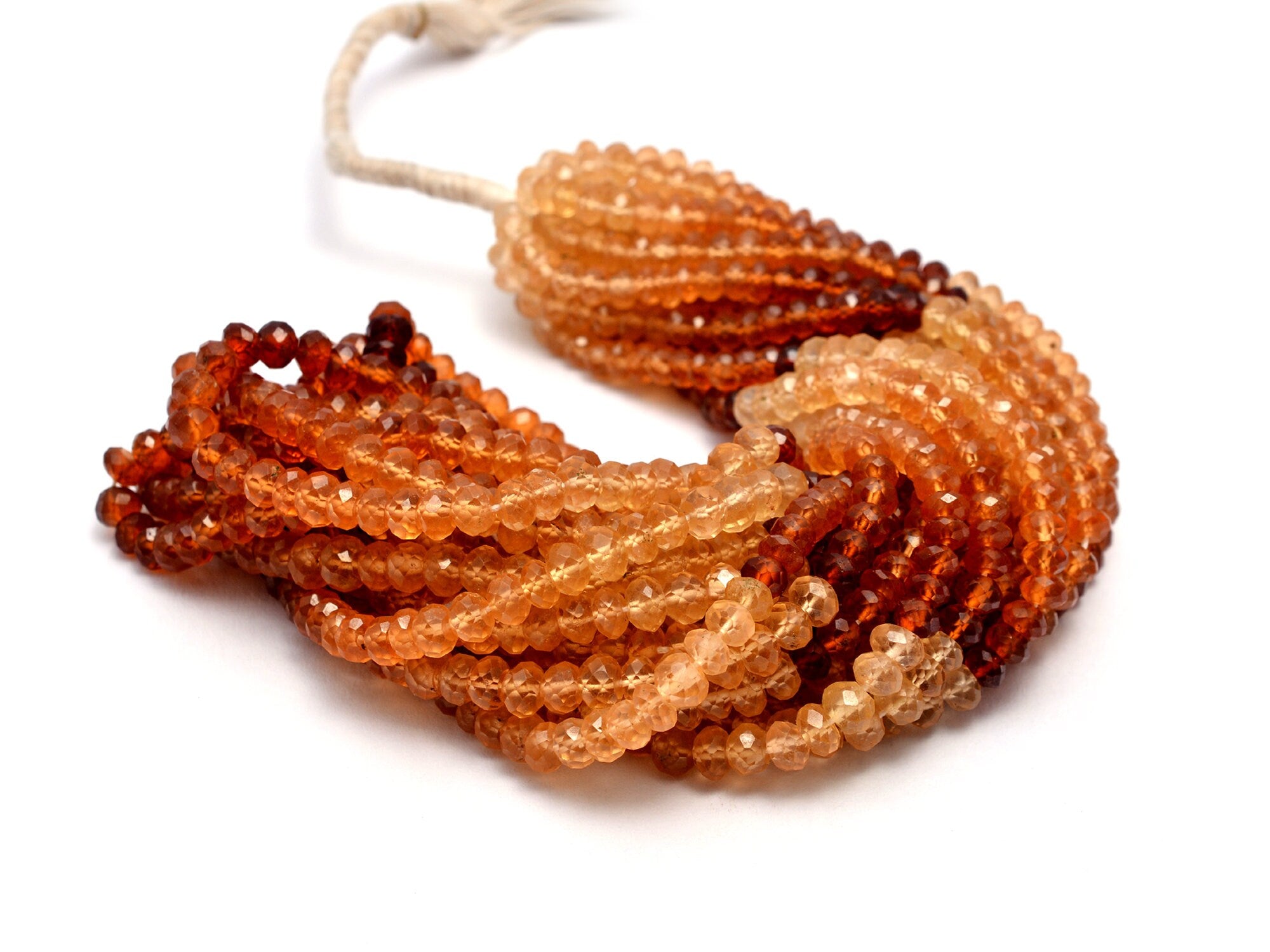 Natural Hessonite Garnet Faceted Rondelle Beads, SKU866