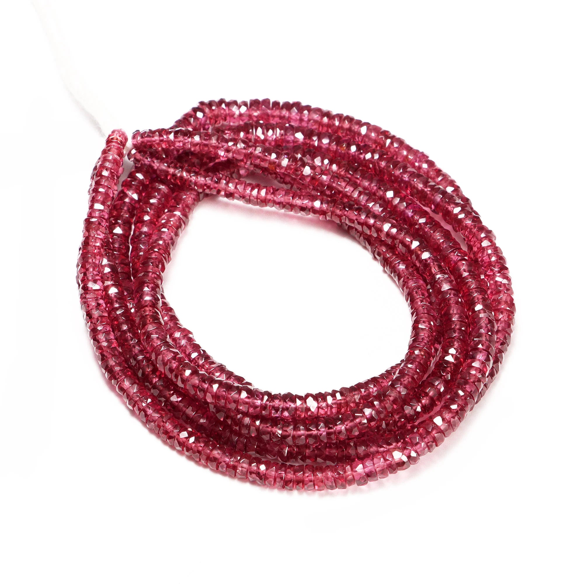 Reddish Rhodolite Garnet Faceted Tyre Beads, 3mm To 6mm, Rhodolite Garnet Wheels, Reddish Garnet Jewelry Making Gemstone Beads