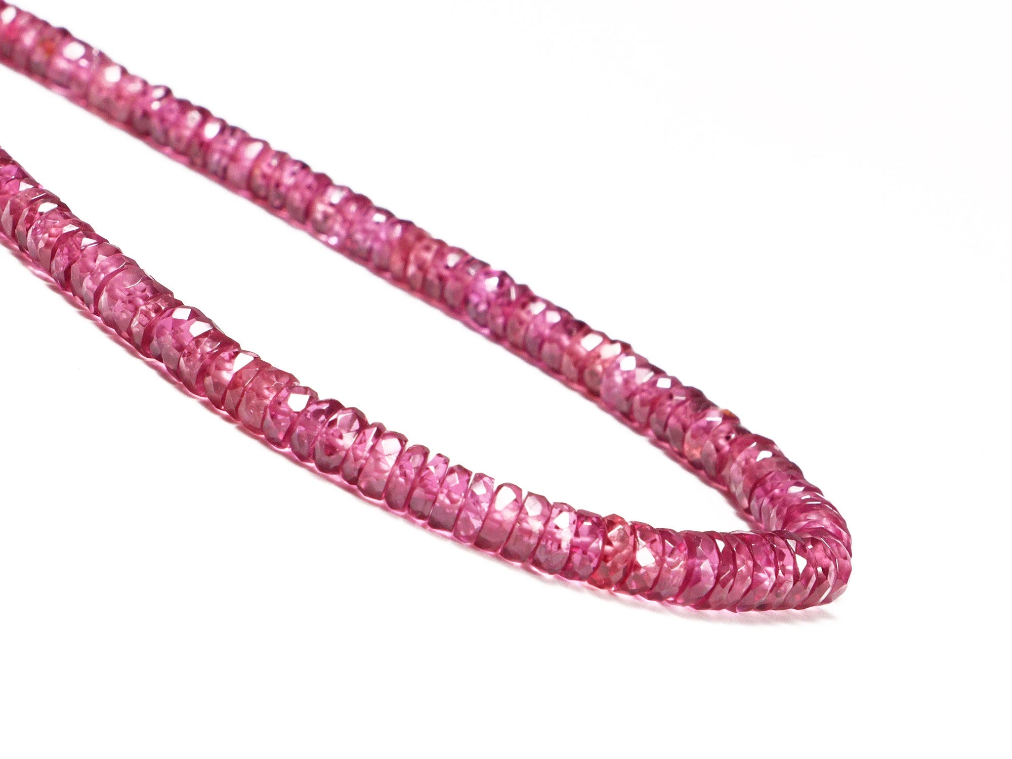 Rhodolite Garnet Faceted Tyre Beads, 3 mm To 5.5 mm, Rhodolite Garnet Heishi, Pink Rhodolite Garnet Jewelry Making Gemstone Beads