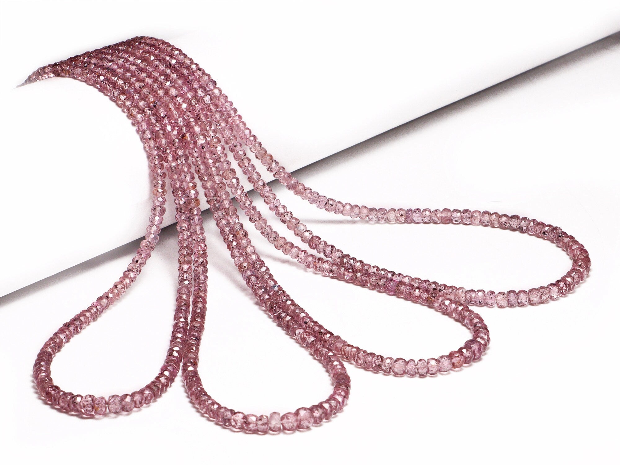 Malaya Garnet Faceted Rondelle Beads, 3.5 mm To 5 mm, Malaya Garnet Beads, Malaya Garnet Jewelry Making Gemstone Beads, 18 Inch