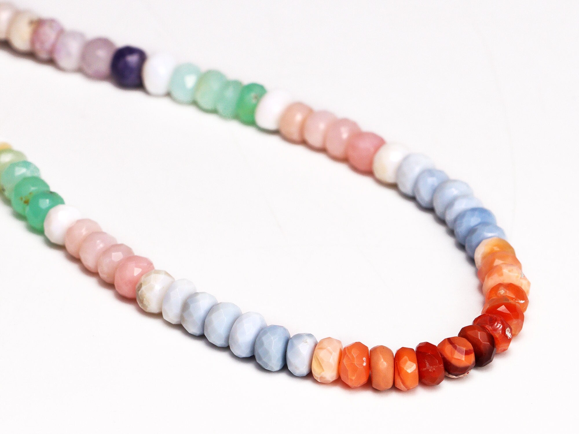 Multi Opal Faceted Rondelle Beads, 5 mm To 5.5 mm, Multi Opal Rondelle, Multi Opal Jewelry Making Gemstone Beads, 18 Inch Strand