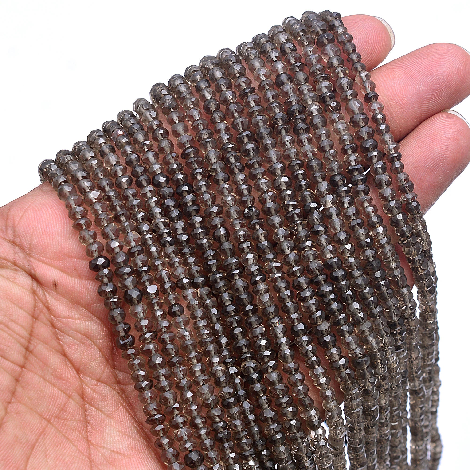 Smoky Quartz Faceted Rondelle Beads, Smoky Quartz Beads, SKU422