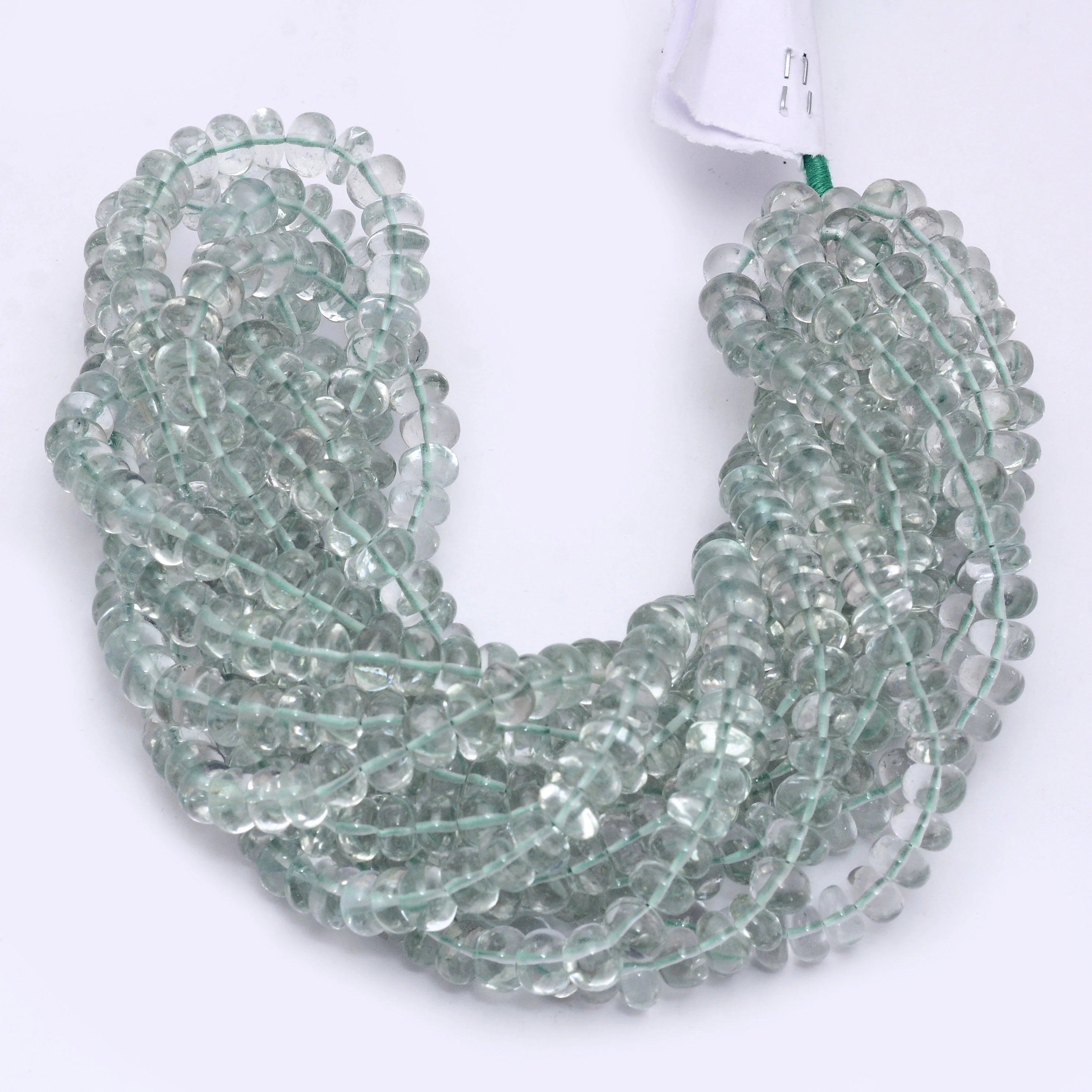 Green Amethyst Smooth Rondelle Beads, Green Amethyst Beads, Green Amethyst Jewelry Making Gemstone Beads, 18 Inch Strand