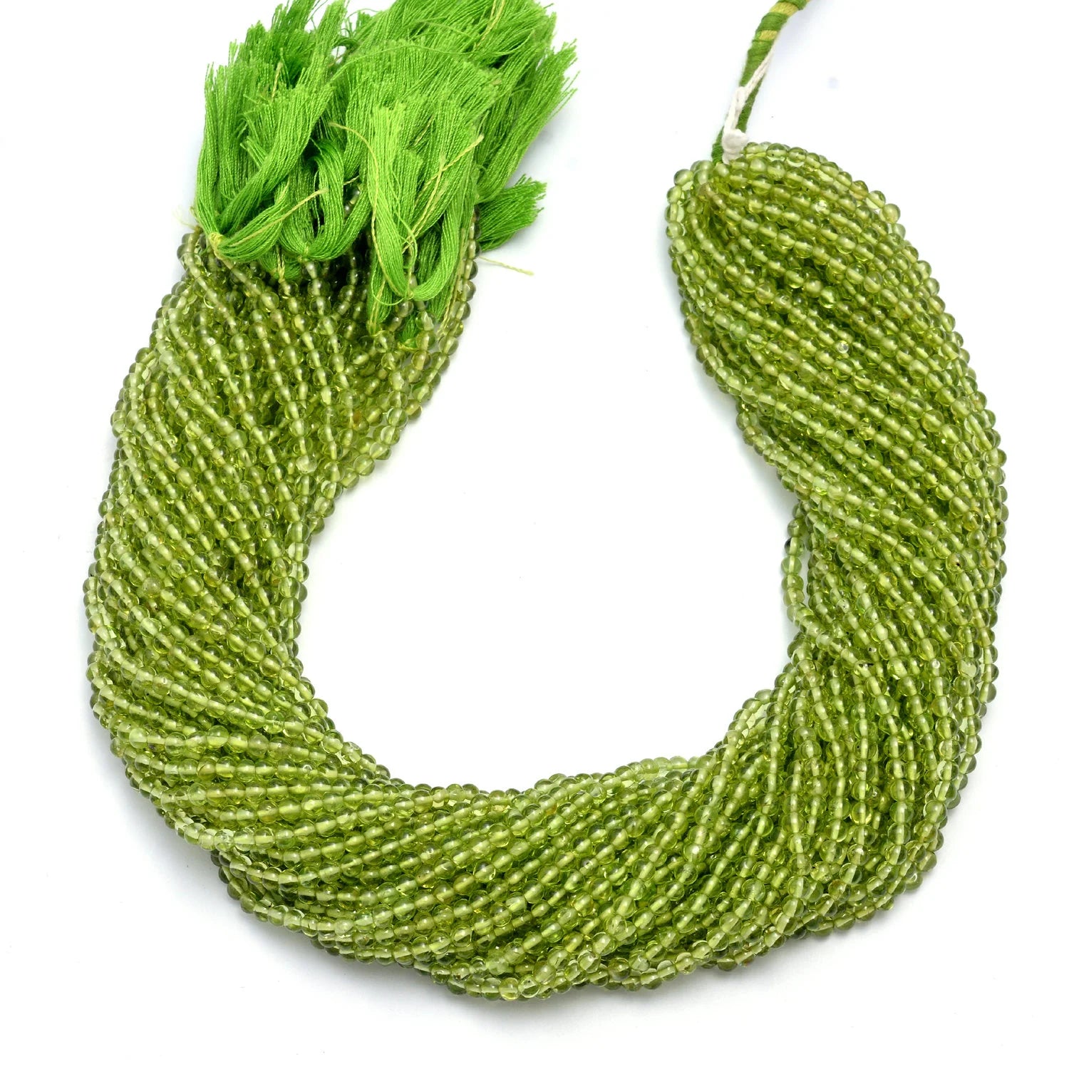 AA Quality Natural Peridot Smooth Round Balls Beads, 3.5 mm, SKU251