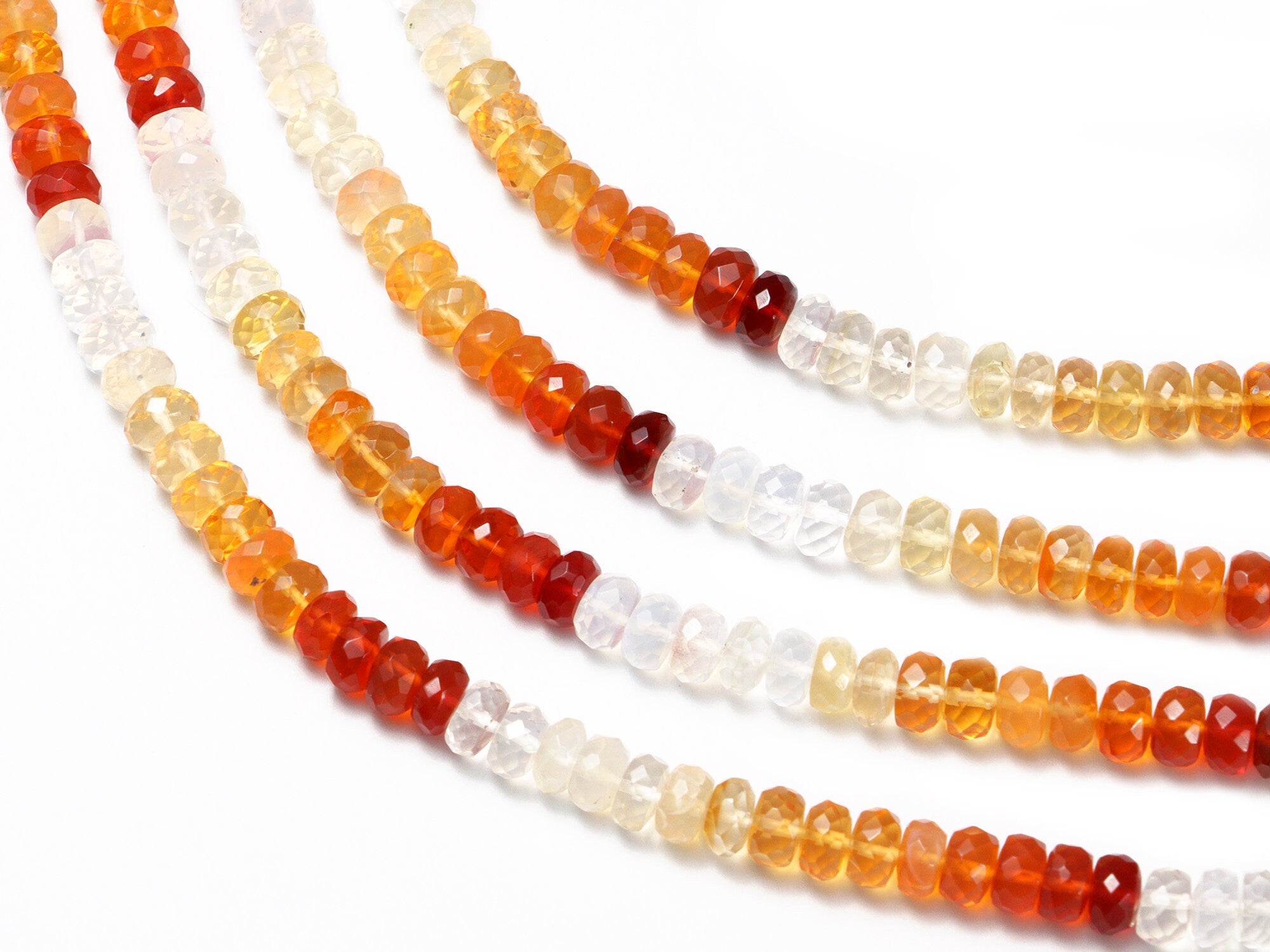 Mexican Fire Opal Faceted Rondelle Beads, 5.5 mm To 6 mm, Fire Opal Rondelle Beads, Fire Opal Jewelry Making Gemstone Beads