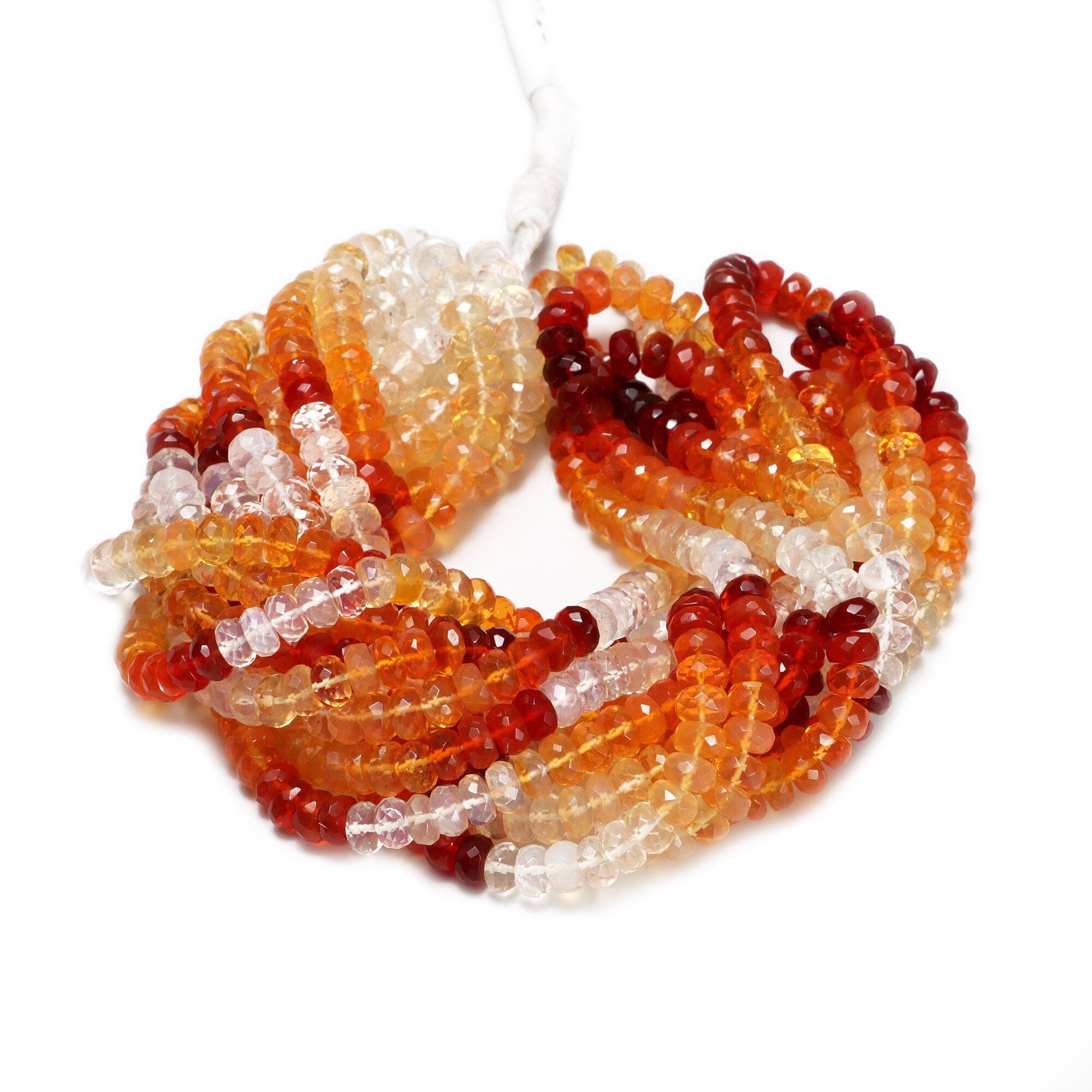 Mexican Fire Opal Faceted Rondelle Beads, 5.5 mm To 6 mm, Fire Opal Rondelle Beads, Fire Opal Jewelry Making Gemstone Beads