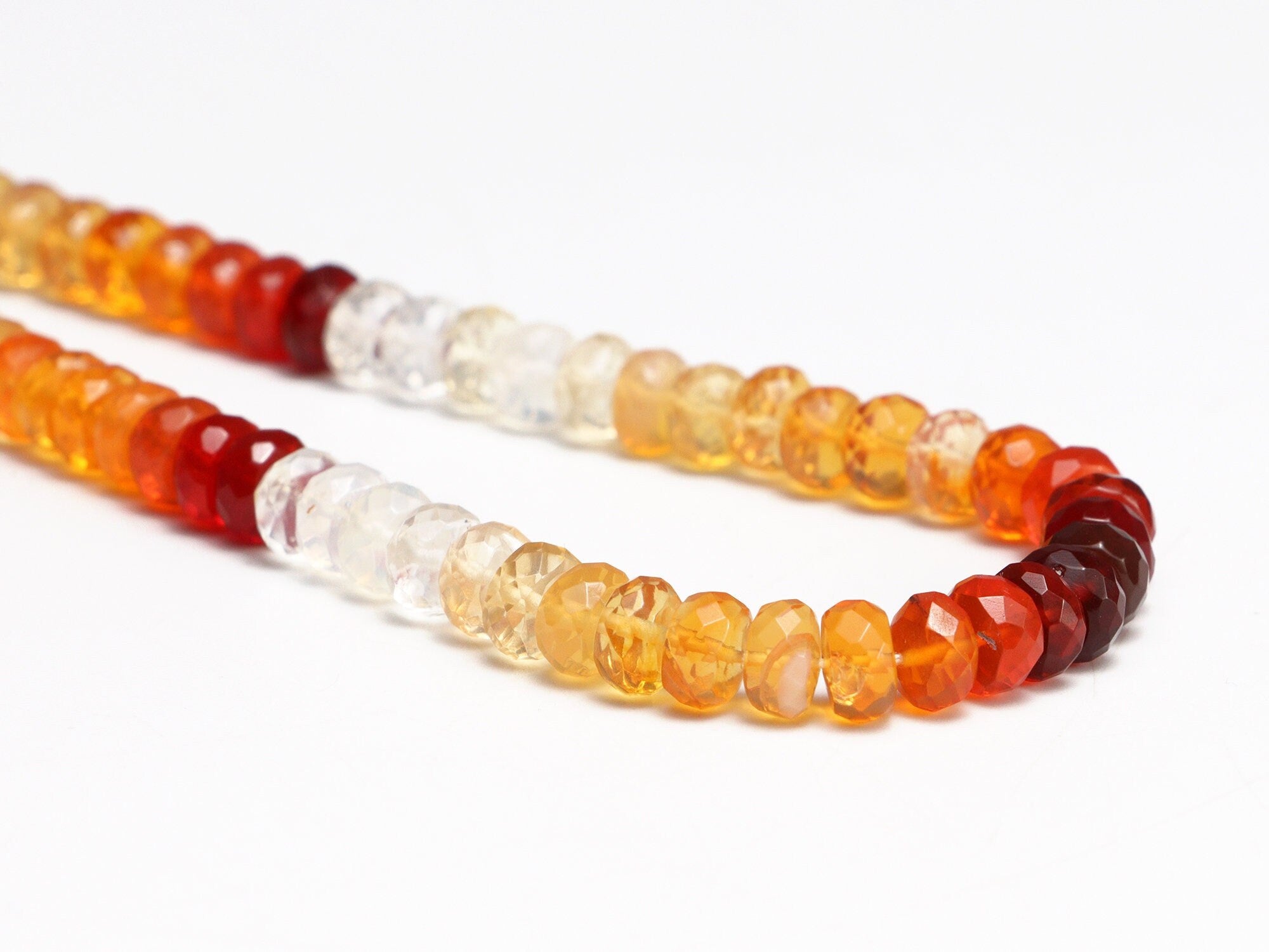 Mexican Fire Opal Faceted Rondelle Beads, 5.5 mm To 6 mm, Fire Opal Rondelle Beads, Fire Opal Jewelry Making Gemstone Beads