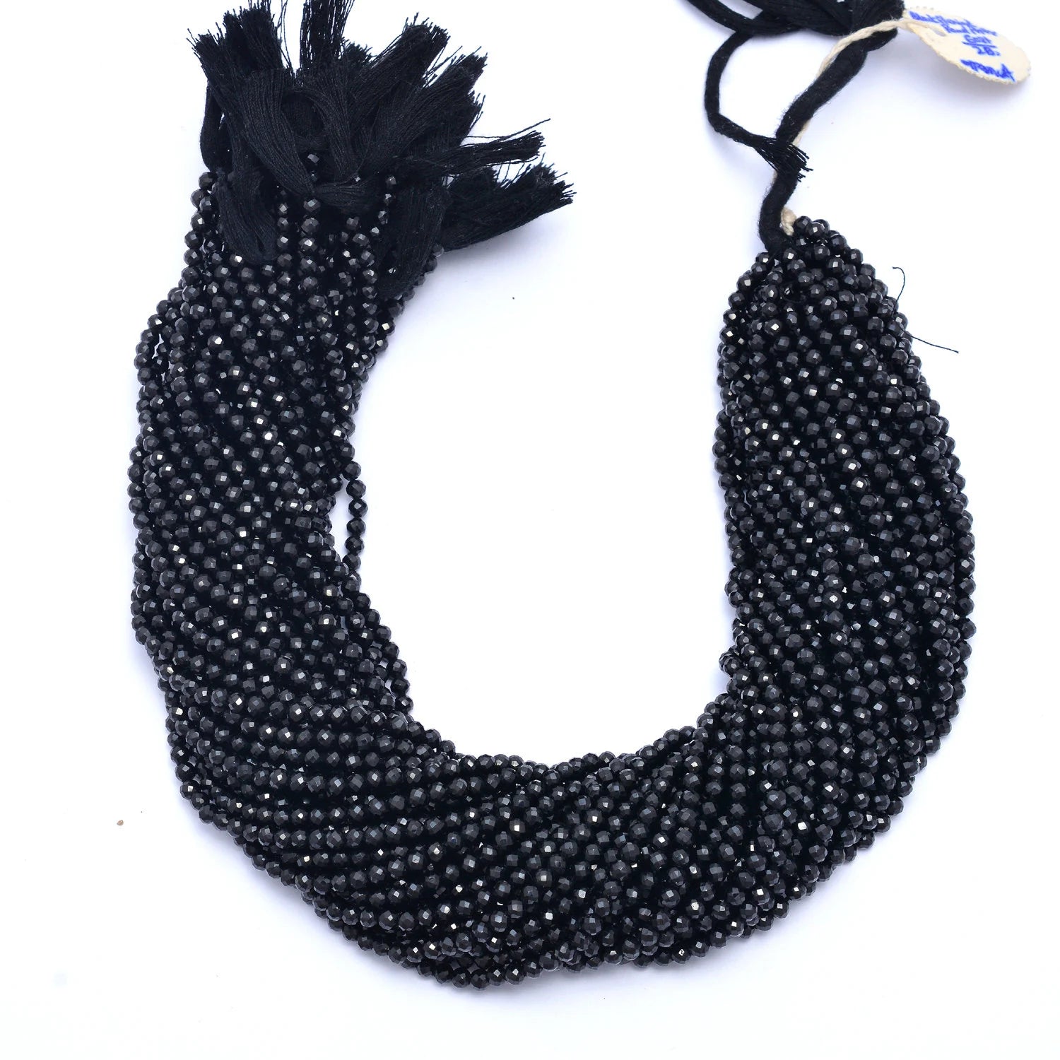 AA Quality Natural Black Spinel Faceted Round Balls Beads, 4 mm, Black Spinel Balls, SKU255