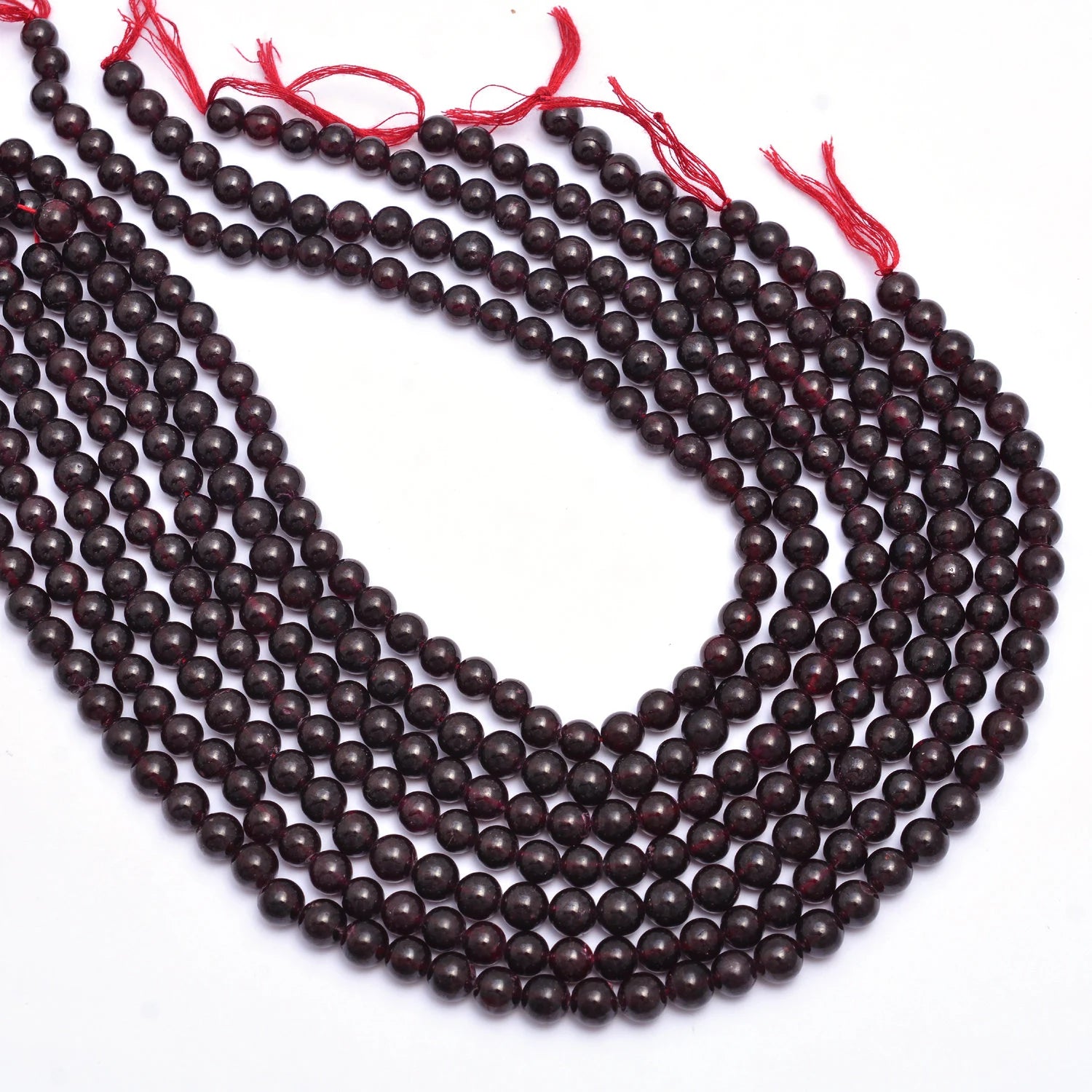 Natural Red Garnet Smooth Round Beads, 5 mm, 6mm, Red Garnet Balls, SKU264