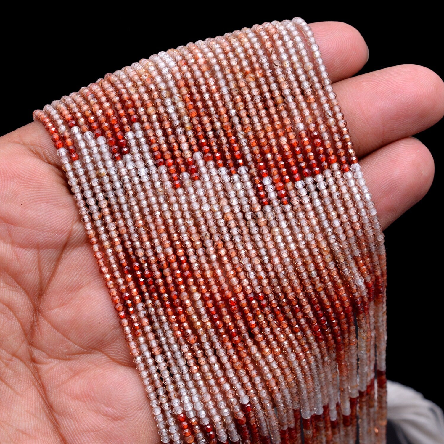 AAA Quality Natural Multi Zircon Micro Faceted Rondelle Beads, 2 mm To 2.5 mm, SKU267