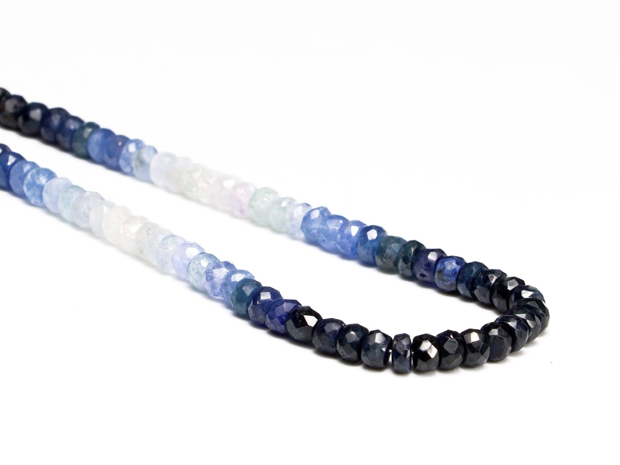 Blue Sapphire Faceted Rondelle Beads, 4 mm To 4.5 mm, Blue Sapphire Beads, Blue Sapphire Jewelry Making Gemstone Beads, 16 Inch