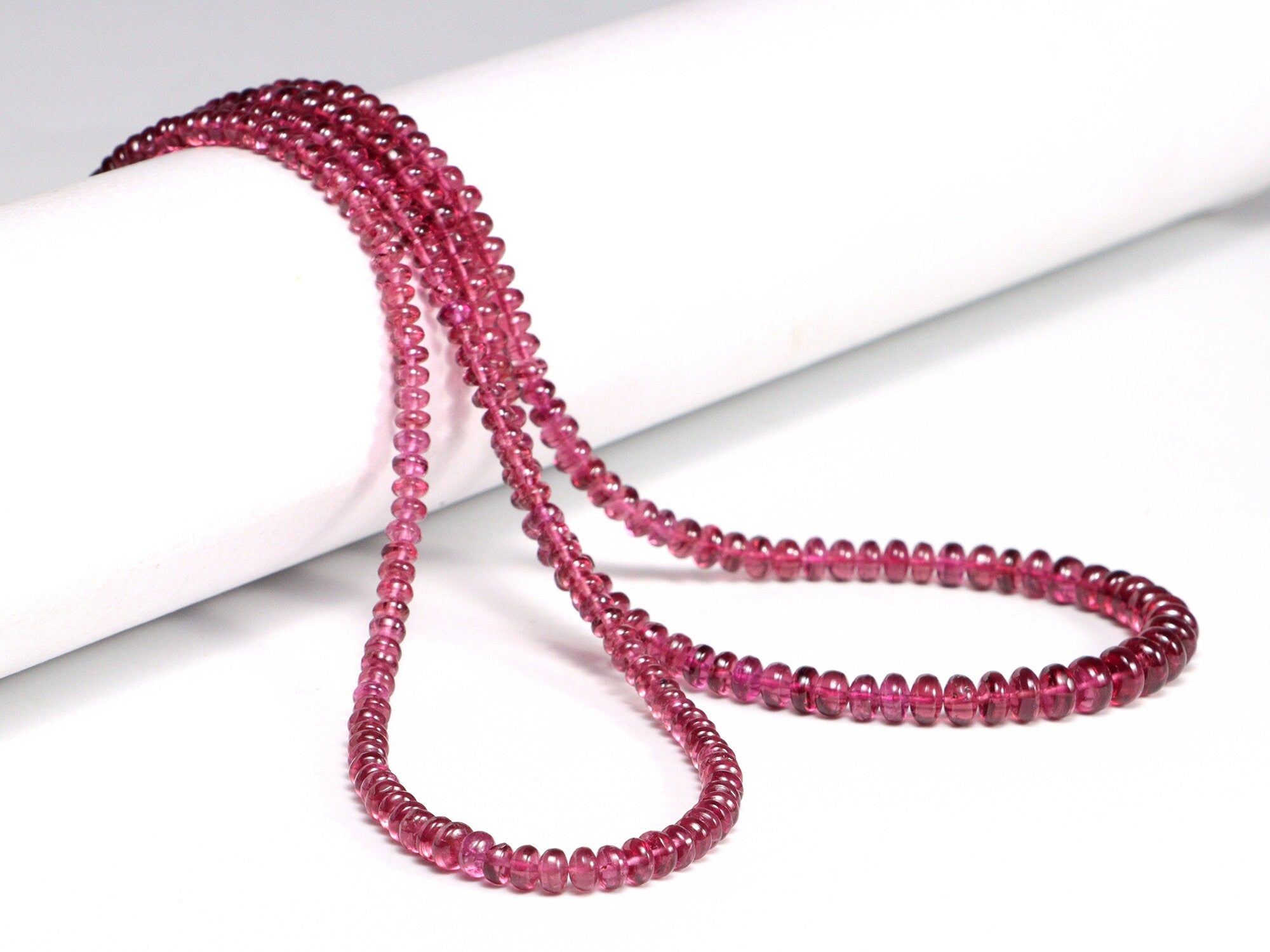 Reddish Rhodolite Garnet Smooth Rondelle Beads, Rhodolite Garnet Rondelle, Garnet Jewelry Making Gemstone Beads, 18 Inch Strand