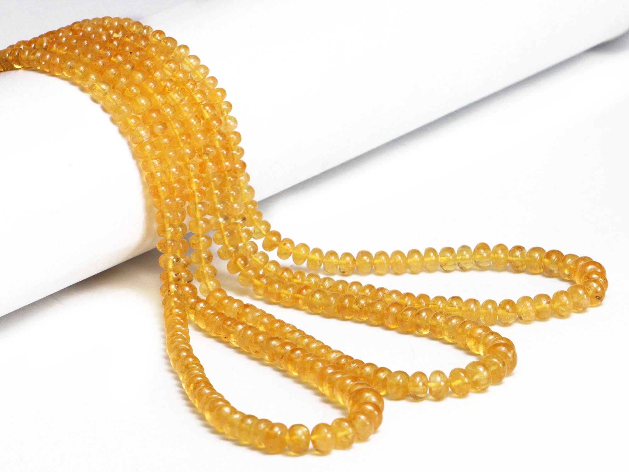 Golden Aquamarine Smooth Rondelle Beads, 3mm To 7mm, Yellow Aquamarine Beads, Yellow Aquamarine Jewelry Making Gemstone Beads