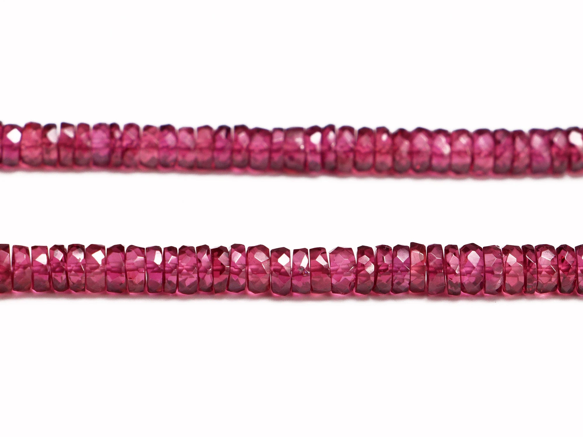 Rhodolite Garnet Faceted Tyre Beads, 3.5 mm To 6.5 mm, Rhodolite Garnet Heishi Beads, Reddish Garnet Jewelry Making Gemstone Beads