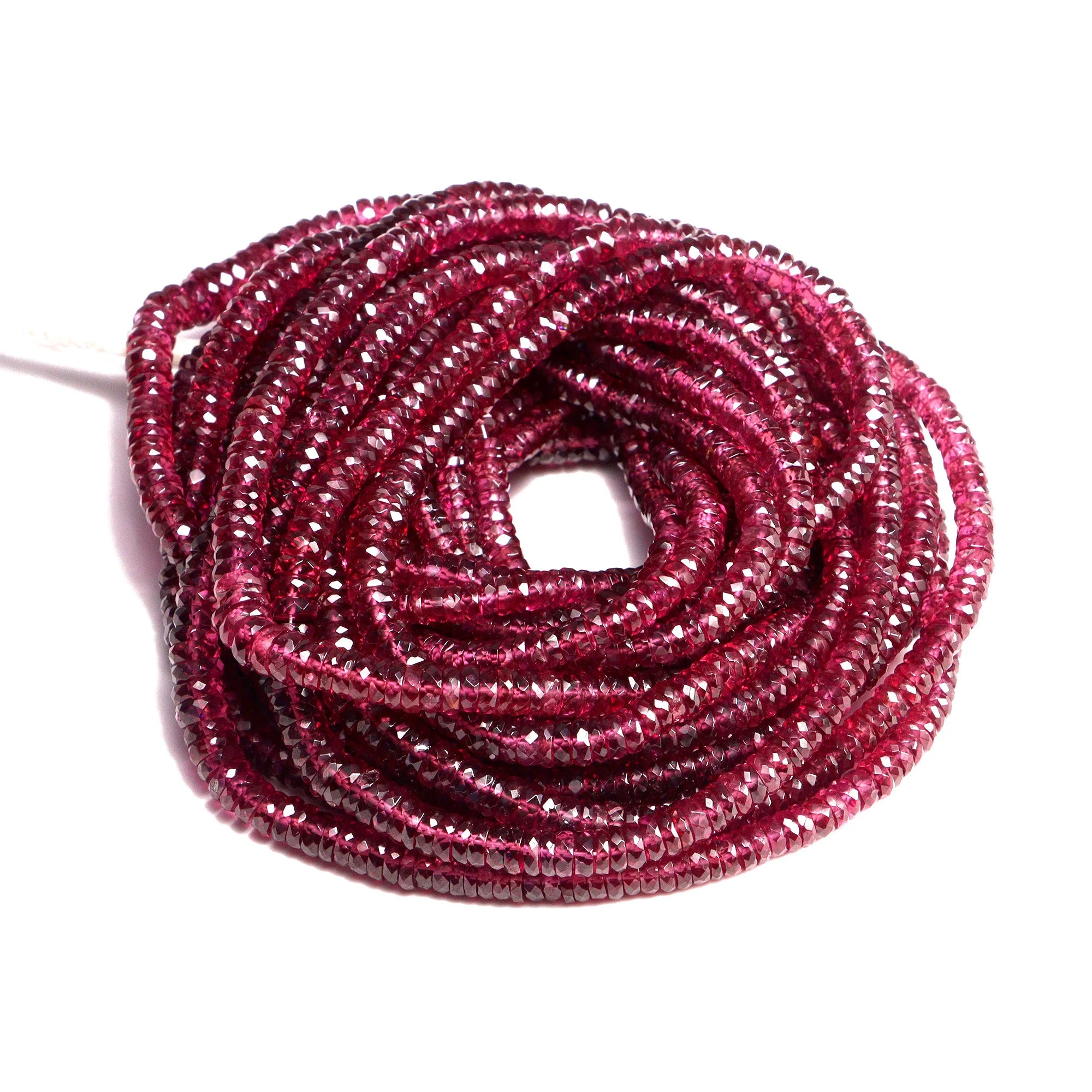 Rhodolite Garnet Faceted Tyre Beads, 3.5 mm To 6.5 mm, Rhodolite Garnet Heishi Beads, Reddish Garnet Jewelry Making Gemstone Beads
