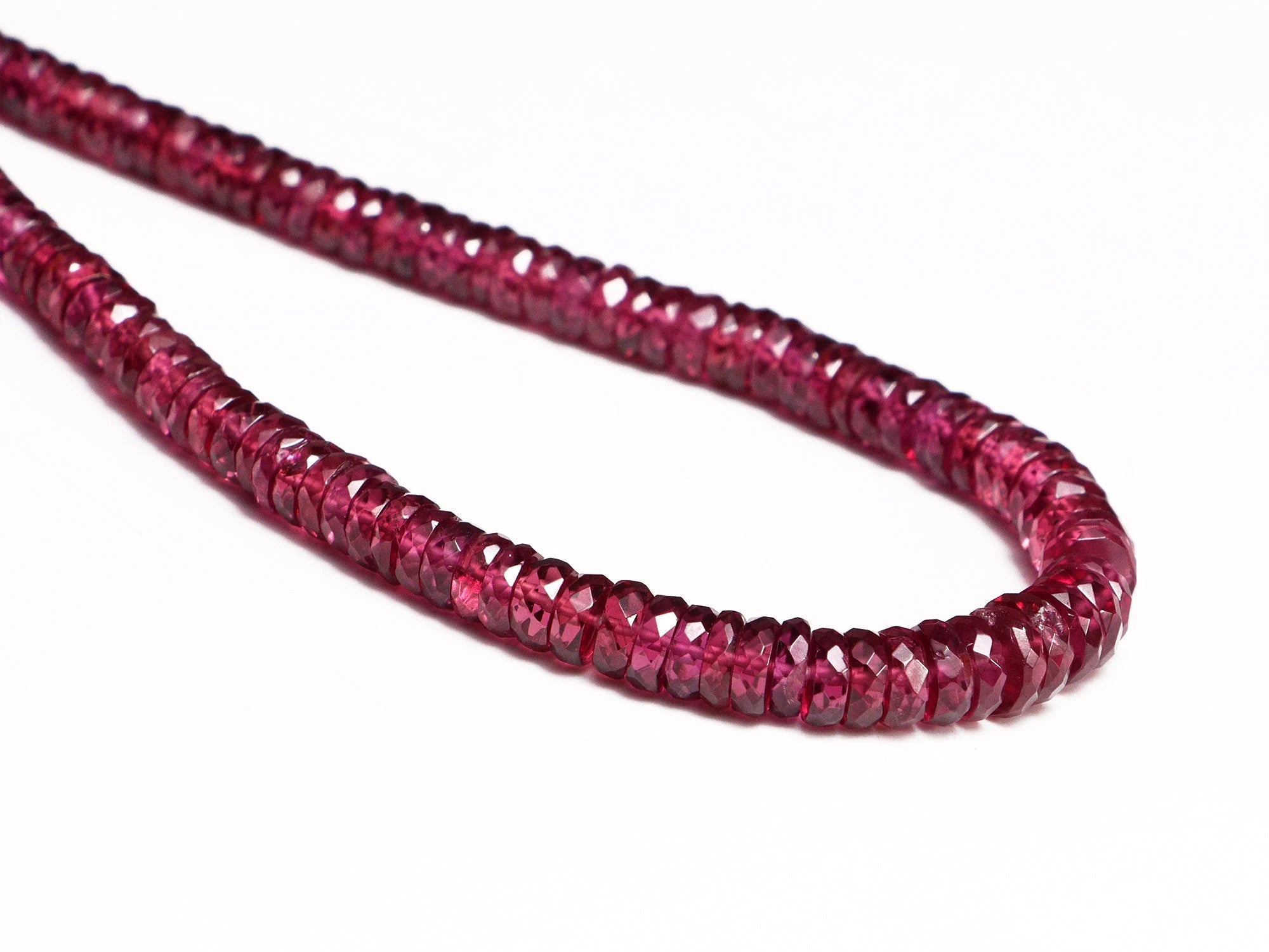 Rhodolite Garnet Faceted Tyre Beads, 3.5 mm To 6.5 mm, Rhodolite Garnet Heishi Beads, Reddish Garnet Jewelry Making Gemstone Beads