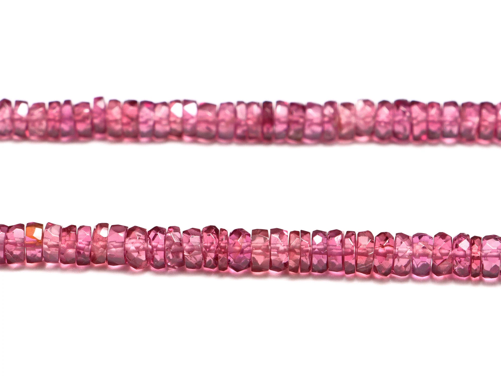 Rhodolite Garnet Faceted Tyre Beads, 3 mm To 5.5 mm, Rhodolite Garnet Heishi, Pink Rhodolite Garnet Jewelry Making Gemstone Beads