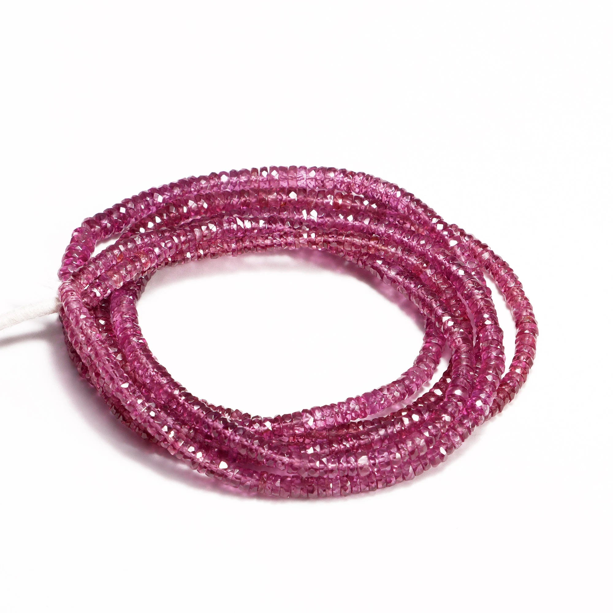 Rhodolite Garnet Faceted Tyre Beads, 3 mm To 5.5 mm, Rhodolite Garnet Heishi, Pink Rhodolite Garnet Jewelry Making Gemstone Beads