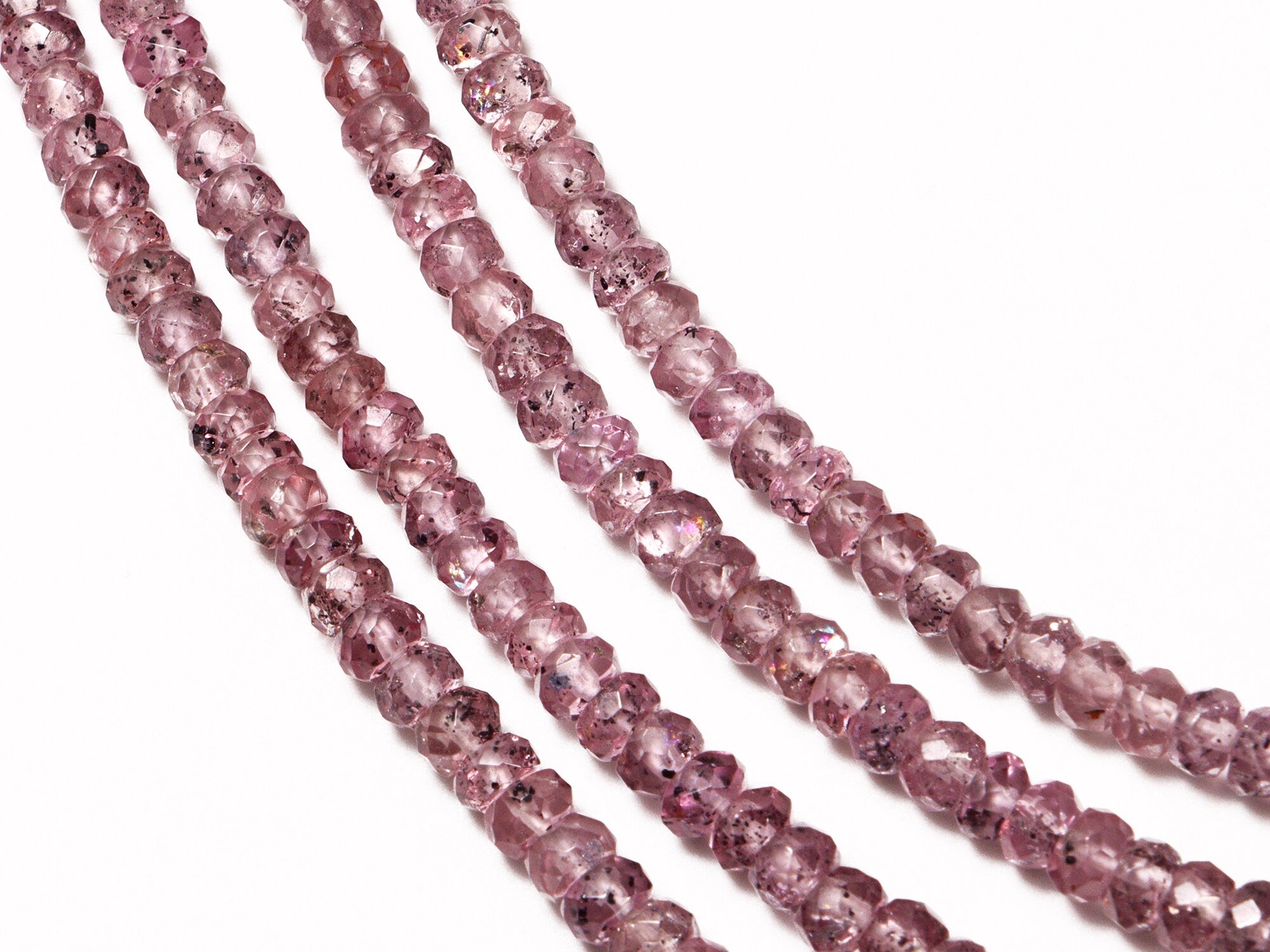 Malaya Garnet Faceted Rondelle Beads, 3.5 mm To 5 mm, Malaya Garnet Beads, Malaya Garnet Jewelry Making Gemstone Beads, 18 Inch