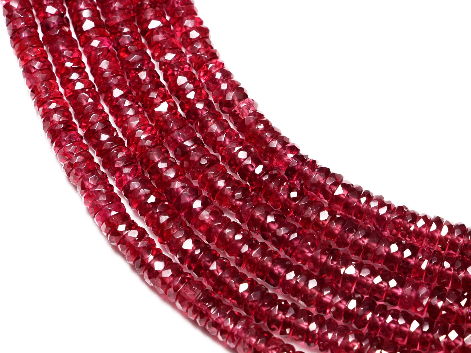 Rhodolite Garnet Faceted Tyre Beads, 3.5 mm To 6 mm, Rhodolite Garnet Wheels, Reddish Garnet Jewelry Making Gemstone Beads, 16 Inch