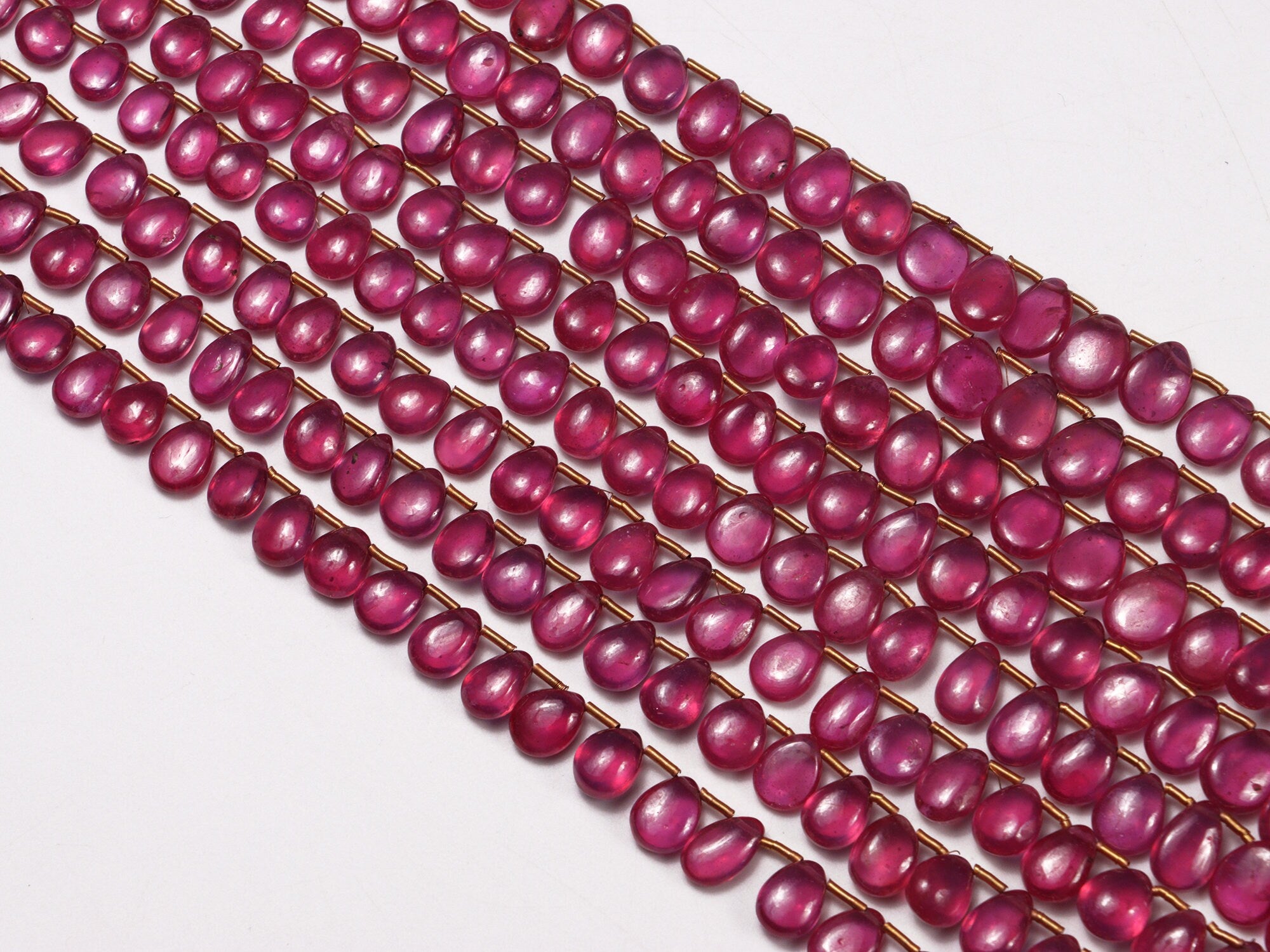 AAA Quality Ruby Smooth Pear Shape Briolettes, 4x5.5 mm To 8x9.5 mm, SKU2007