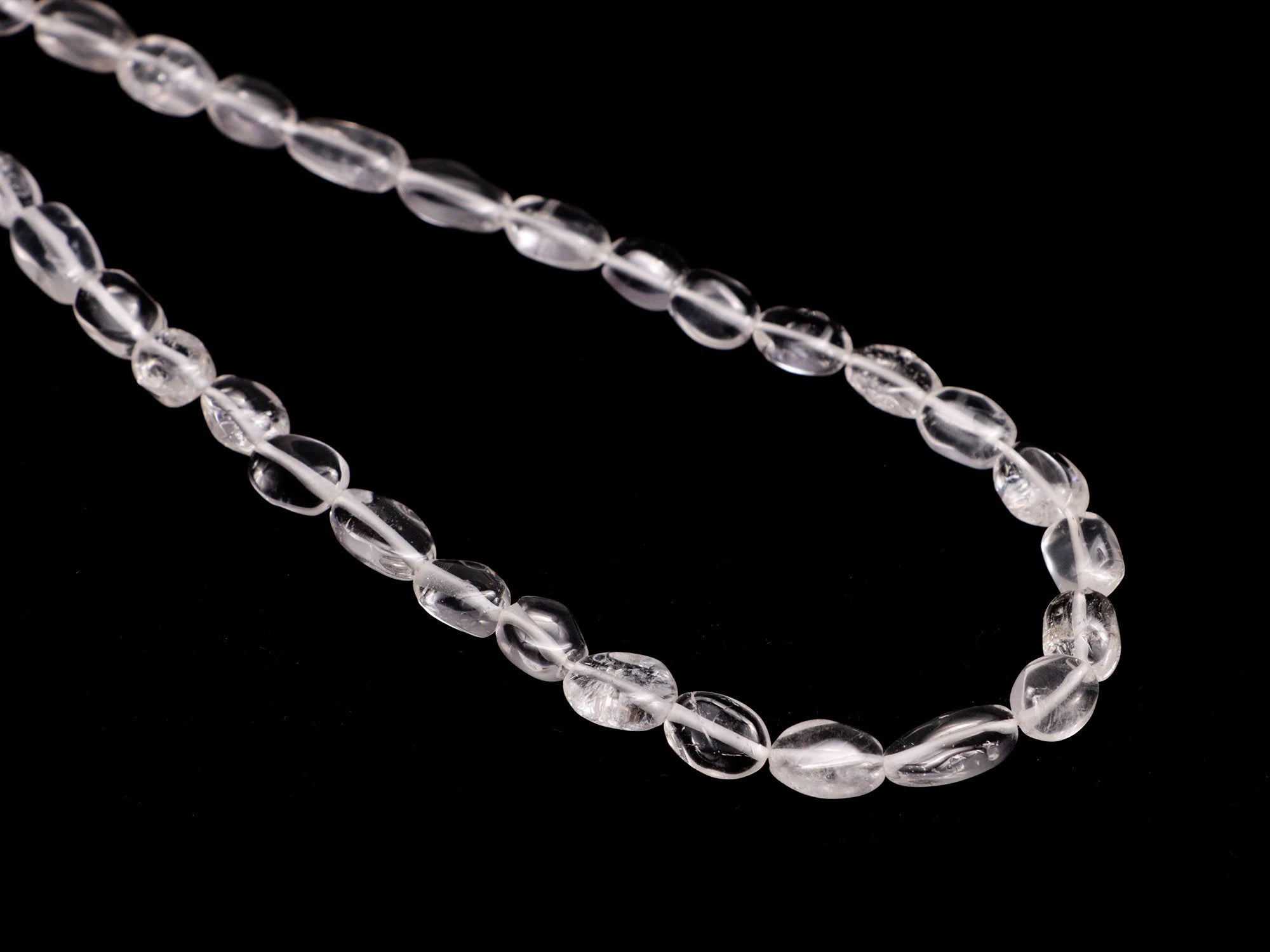 AA Quality Natural Crystal Quartz Smooth Oval Beads, SKU2008
