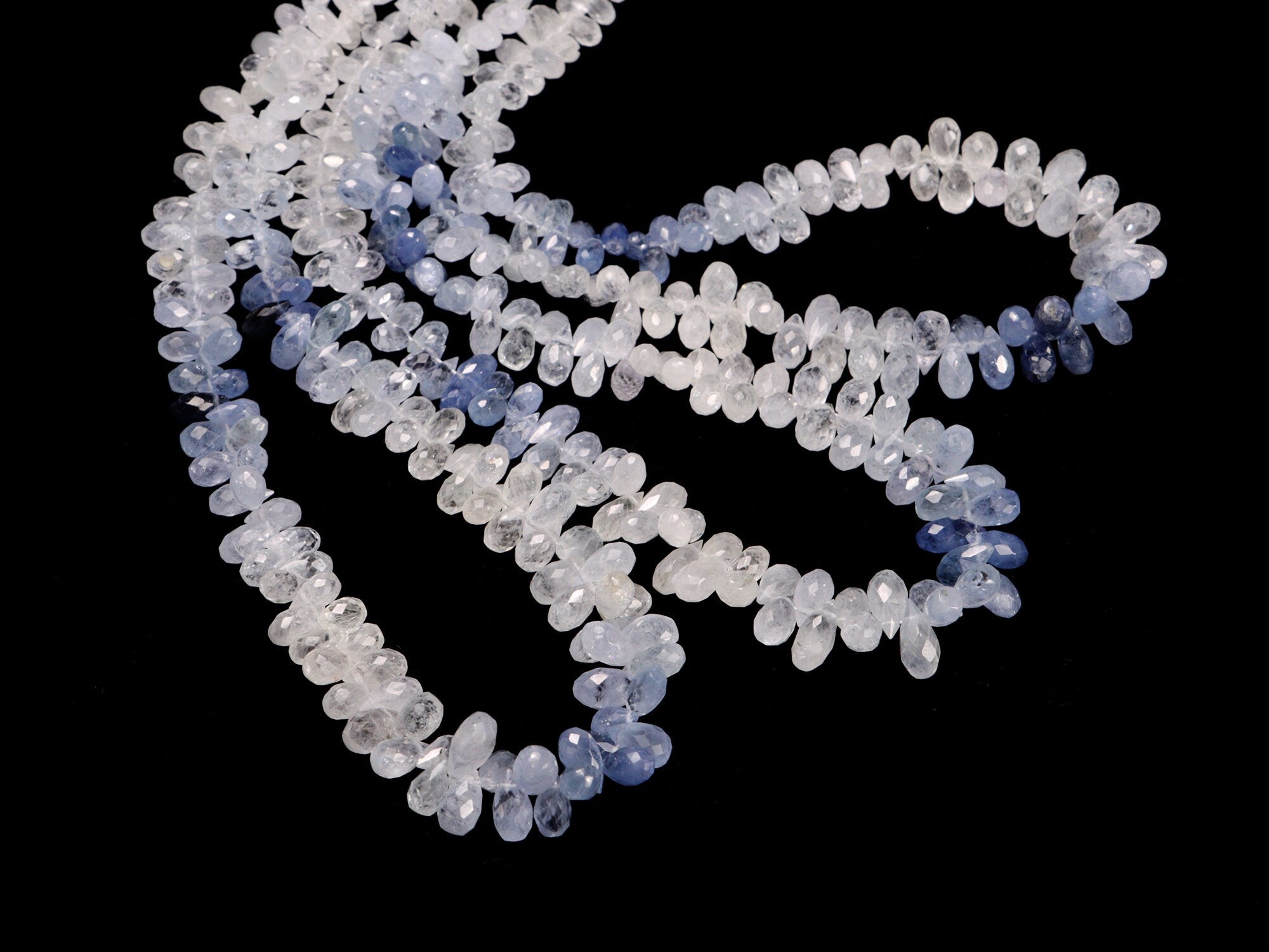AA Quality Blue Shaded Sapphire Faceted Drops Beads, SKU2010