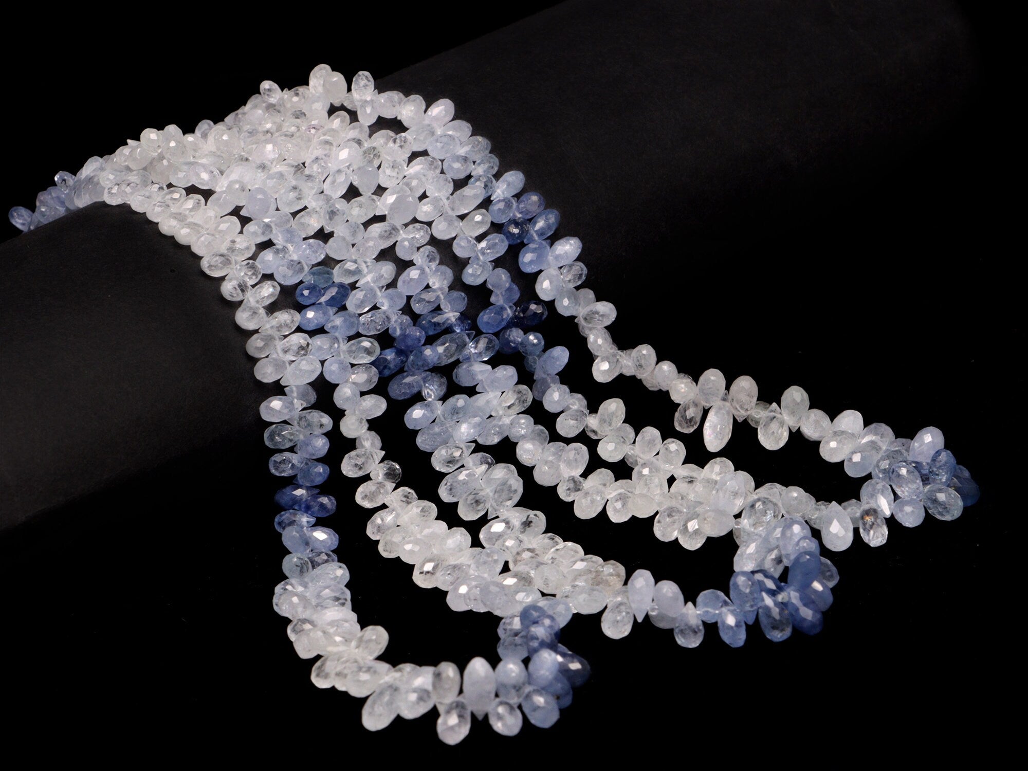 AA Quality Blue Shaded Sapphire Faceted Drops Beads, SKU2010