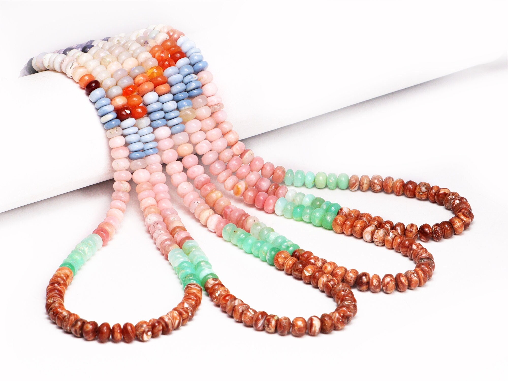 Multi Opal Smooth Rondelle Beads, 6 mm To 6.5 mm, Multi Opal Beads, Multi Opal Shaded Beads, Multi Opal Jewelry Making Gemstone SKU 1988