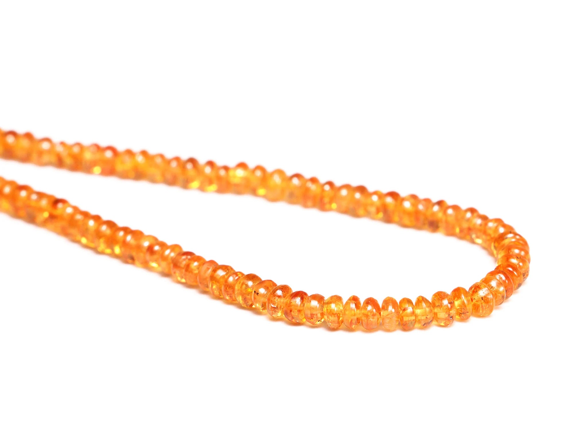 Spessartine Garnet Plain Rondelle Beads Adjustable Bracelet With 0.925 Silver Claps, SKU2021