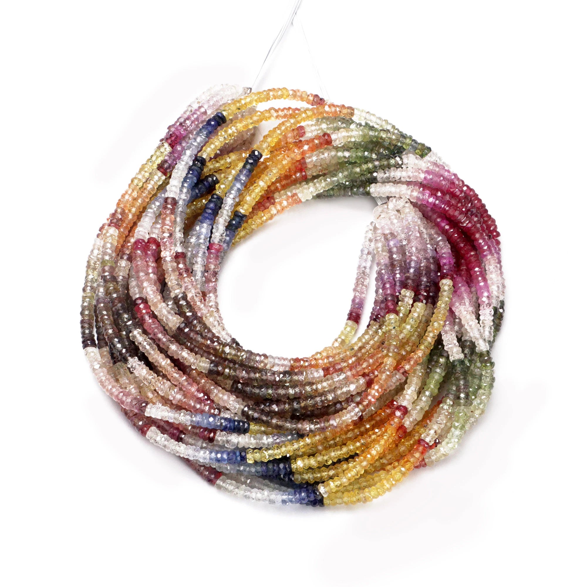 AA Quality Multi Sapphire Faceted Tyre Beads, SKU2024