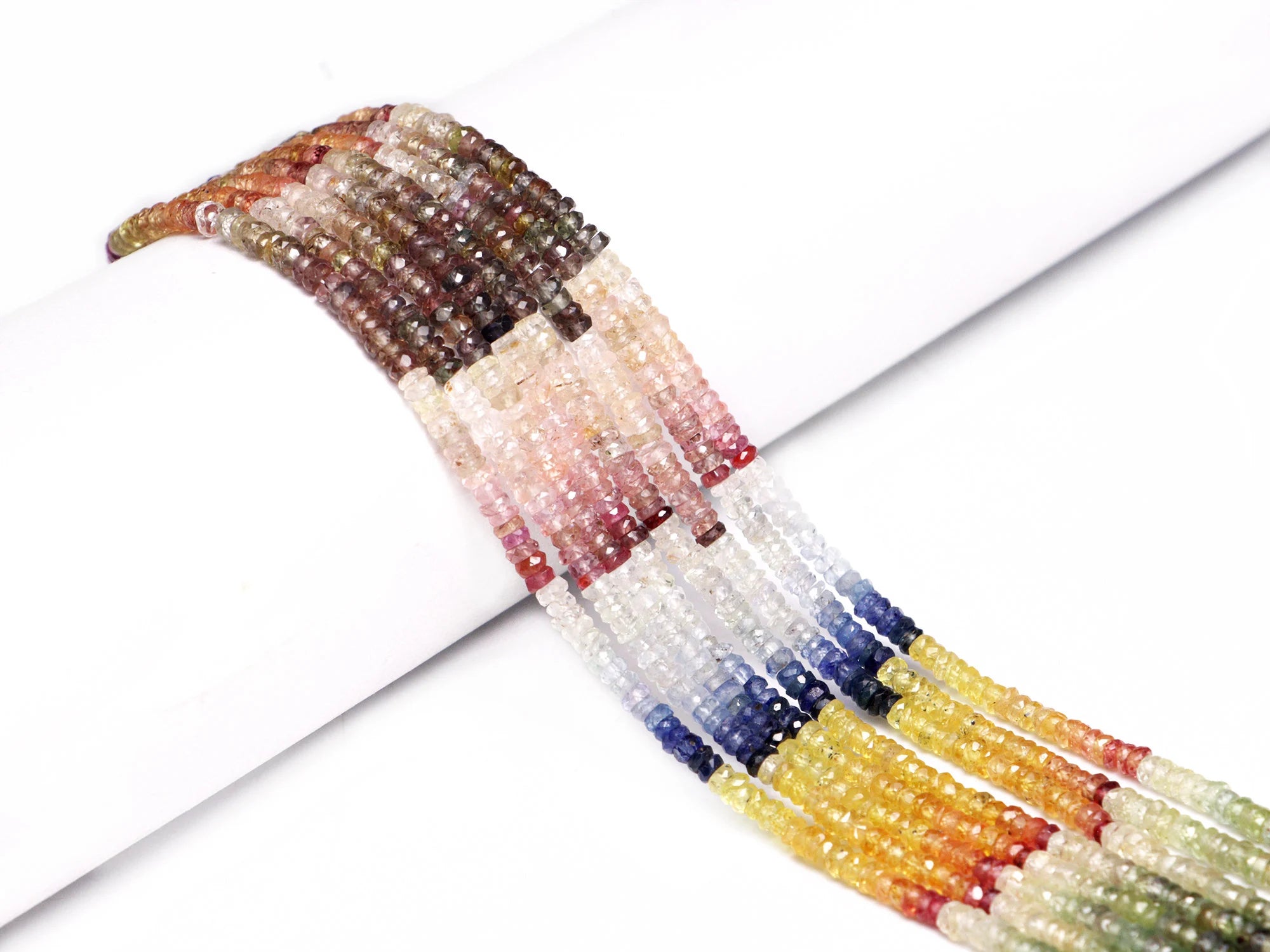 AA Quality Multi Sapphire Faceted Tyre Beads, SKU2024