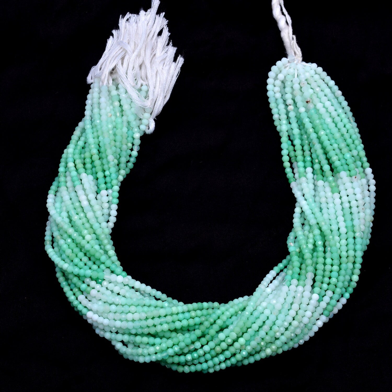 AA Quality Chrysoprase Faceted Round Balls Beads, 3 mm To 3.5 mm, SKU253