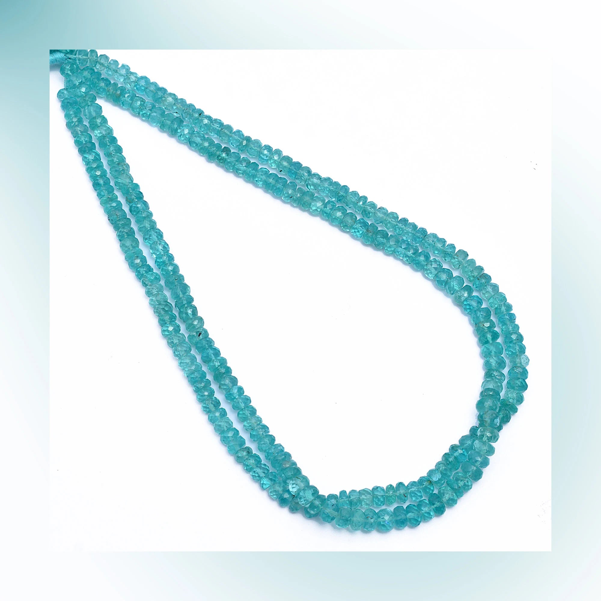 AA Quality Sky Apatite Faceted Rondelle Beads, 5 mm To 8 mm, Apatite Faceted Beads, Apatite Jewelry Making Gemstone Beads, 15 Inch, SKU360