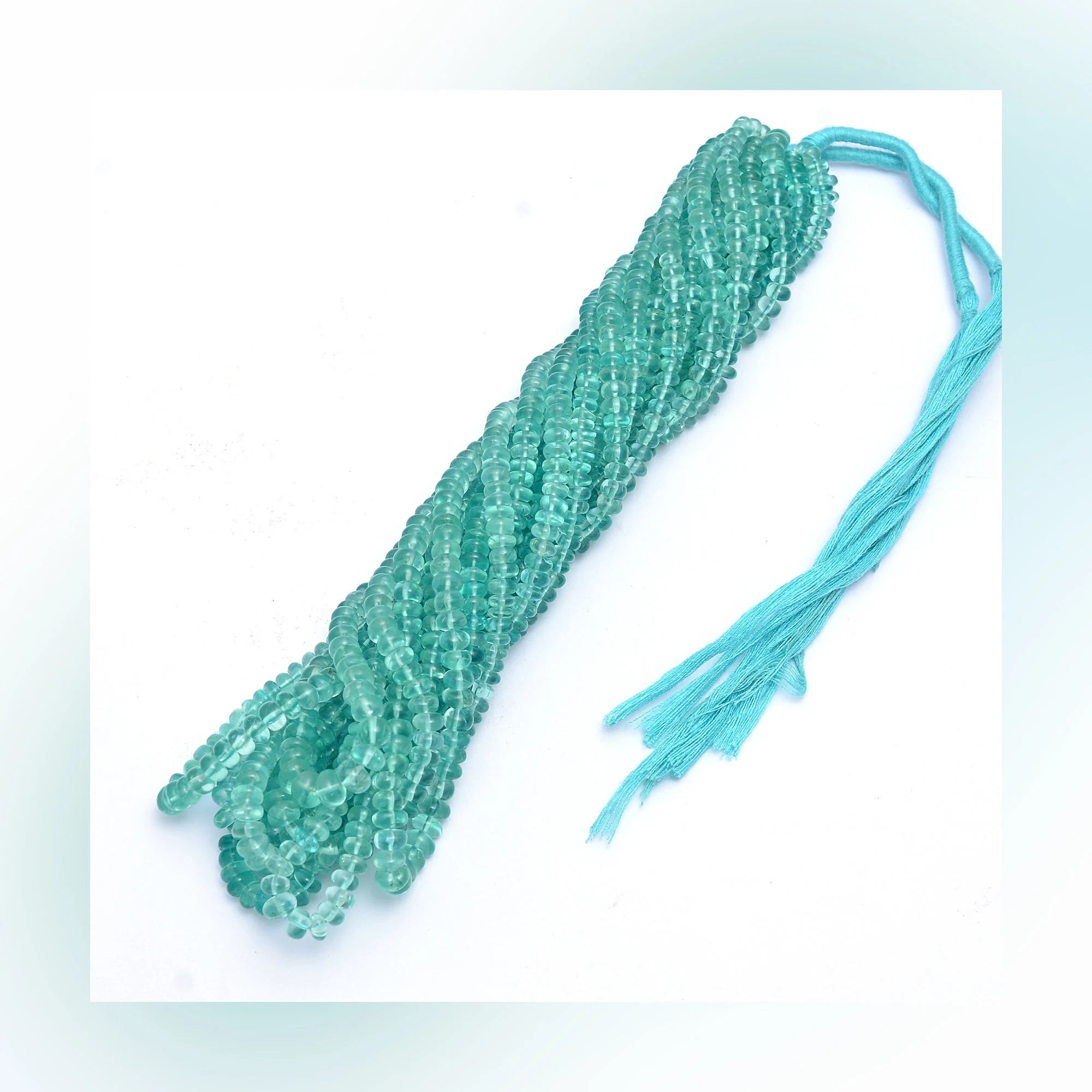 Green Blue Apatite Smooth Rondelle Beads, 5 mm To 6 mm, Green Apatite Beads, Blue Apatite Handmade Gemstone Jewelry Beads, 17 Inch, SKU370