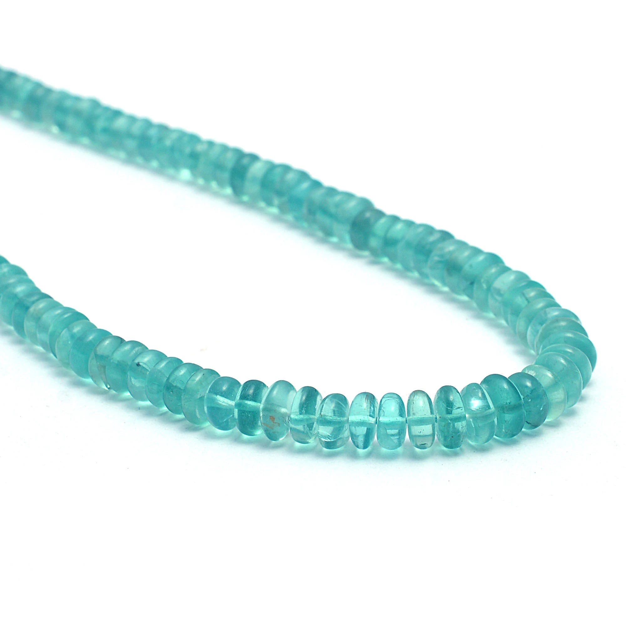 Green Blue Apatite Smooth Rondelle Beads, 5 mm To 6 mm, Green Apatite Beads, Blue Apatite Handmade Gemstone Jewelry Beads, 17 Inch, SKU370